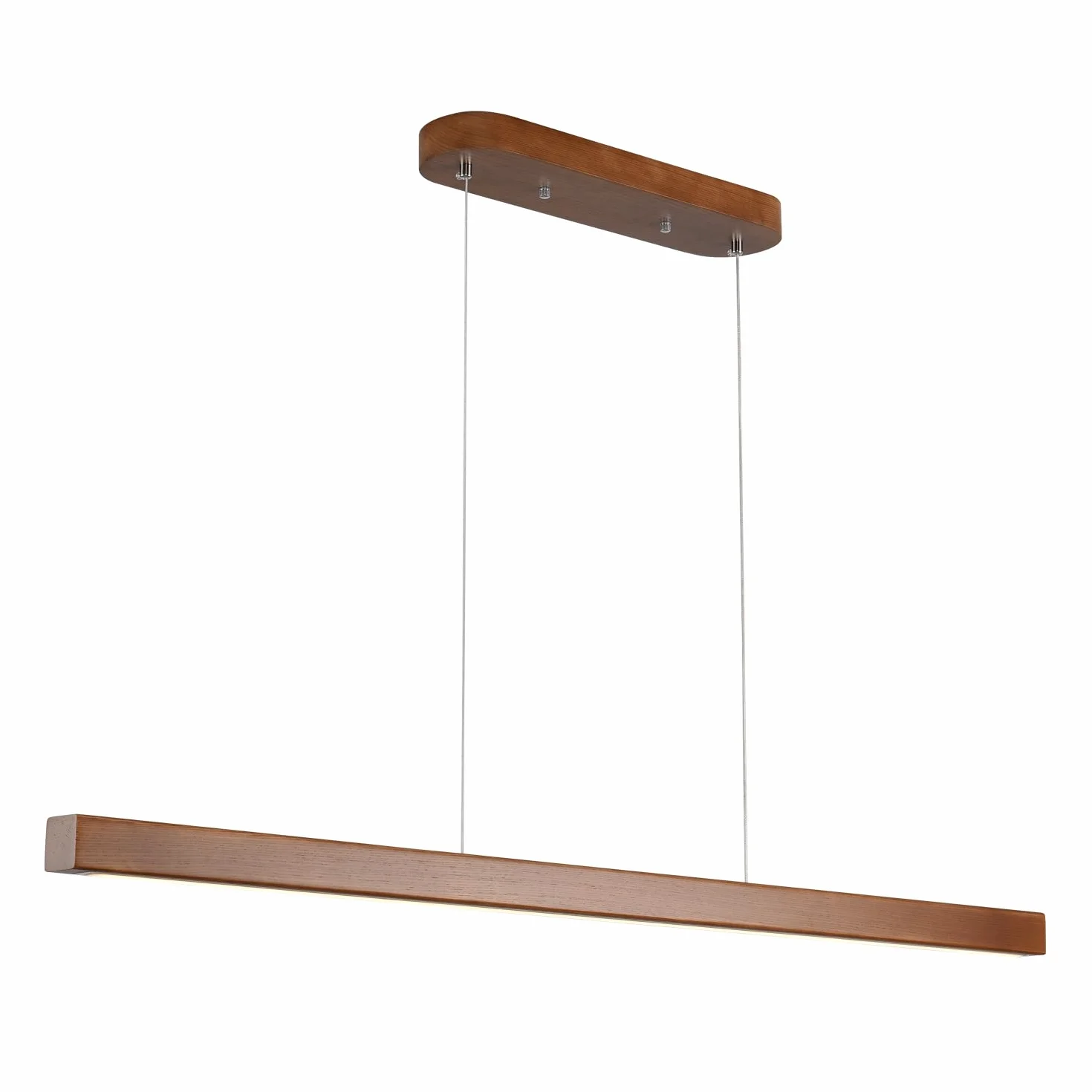 YISDESIGN 119 cm drewniane liniowe lampy wiszące nowoczesne LED 36 W ściemniane oświetlenie sufitowe wiszące światła drewniane liniowe żyrandole do kuchni wyspy jadalni stół bilardowy kolor orzecha