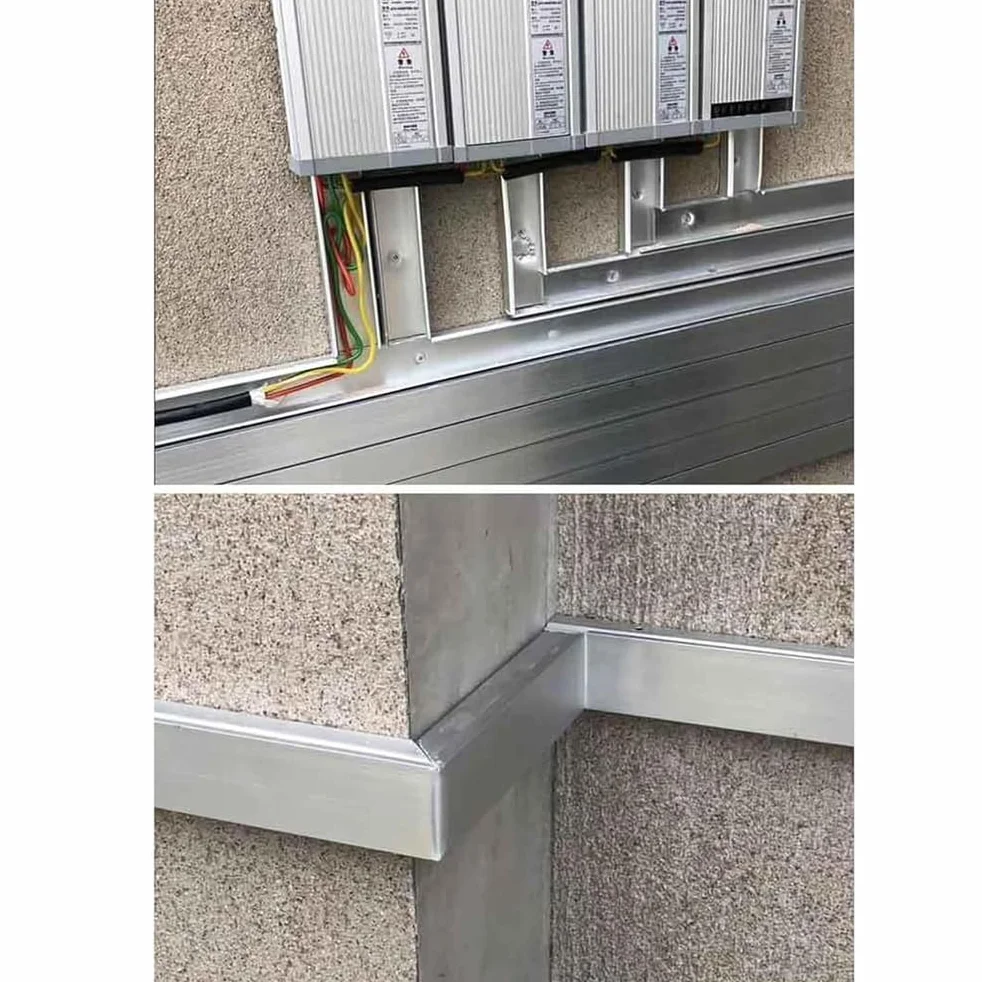 Korytarz kablowy, kanał ze stopu aluminium do domu i biura, dekoracyjna osłona, 40 x 20 x 1,0 mm
