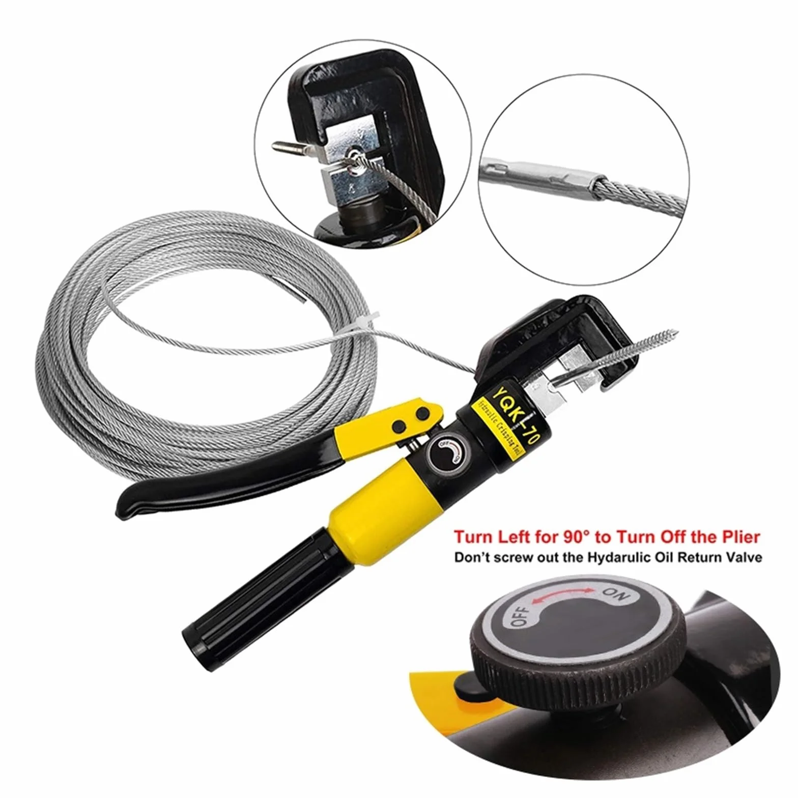 Szczypce hydrauliczne do użytku domowego Ciśnienie 5-8T Hydrauliczne narzędzie zaciskania DIY końcówek kablowych 4-70m㎡ Urządzenie do mnożenia siły(YQK-120-A)