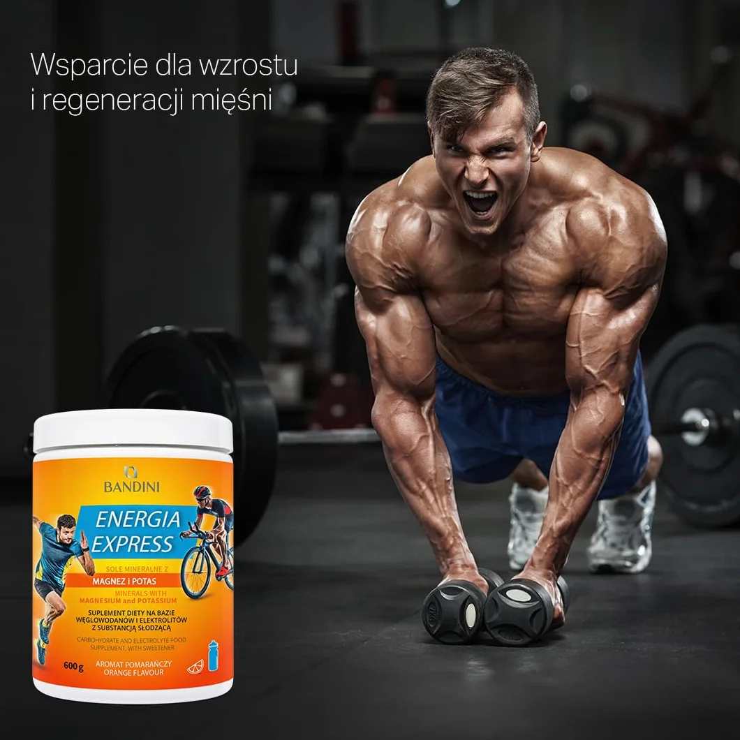 Bandini® Energia Express 600 g - Bandini Pharma suplementy diety - Na bazie węglowodanów i elektrolitów - opakowanie 600 g - Sole mineralne z magnezem i potasem