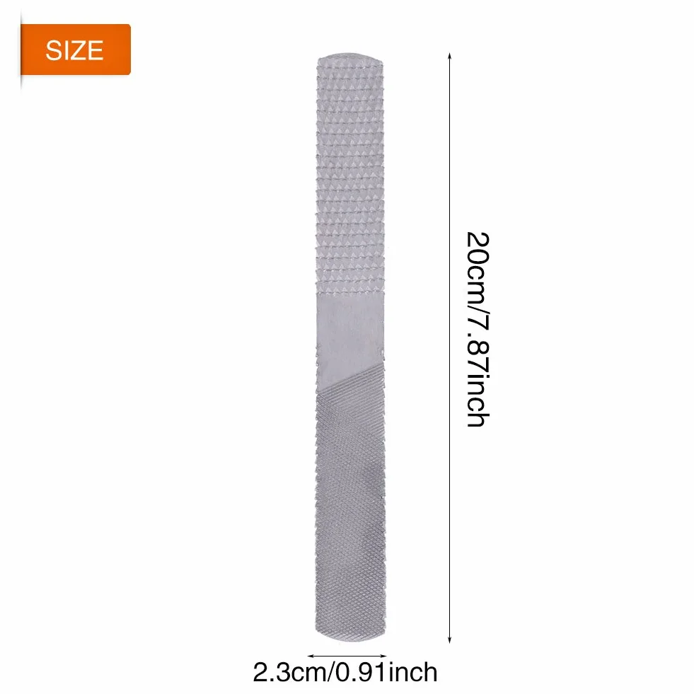 4 w 1 8 cali / 200 mm stalowy płaski pilnik półokrągły stolarski narzędzie ręczne do drewna do drewna metalowe plastikowe opakowanie wielokrotnego użytku socialme-eu