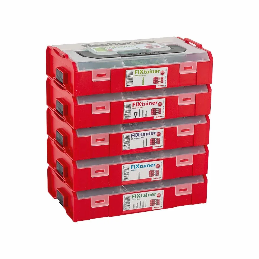 fischer FixTainer DuoPower ze śrubą, zestaw do mocowania 210 śrub i kołków (60x6x30, 30x8x40, 15x10x50)