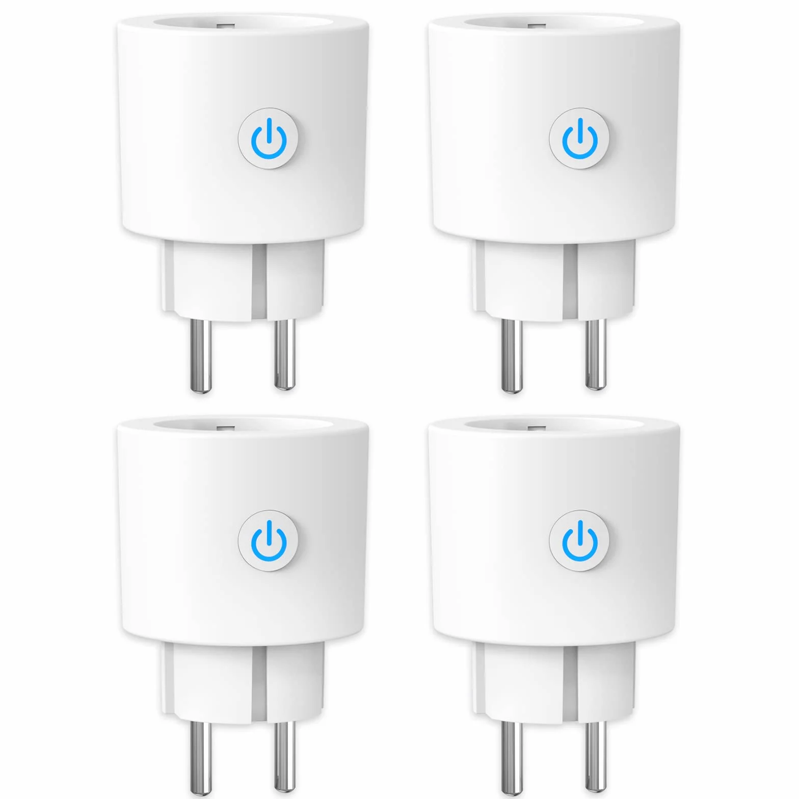 ANTELA Inteligentne gniazdko Wi-Fi z pomiarem prądu 16 A, Smart Home gniazdko kompatybilne z Alexa/Google Home, pomiar zużycia prądu, sterowanie głosem, sterowanie aplikacją, 2,4 GHz, 4 komputery