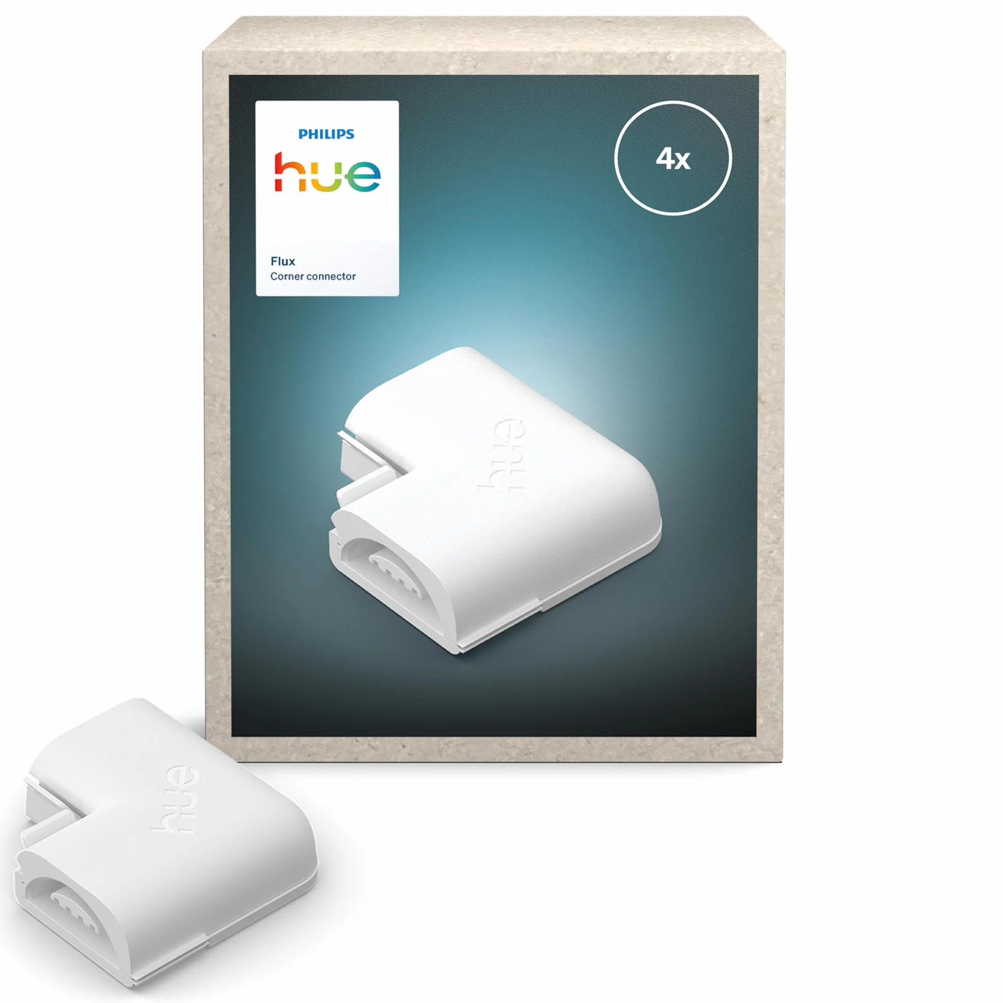 Hue Flux Corner Connector do taśm LED, Łącznik 90°, Elastyczny Montaż, 4-pak