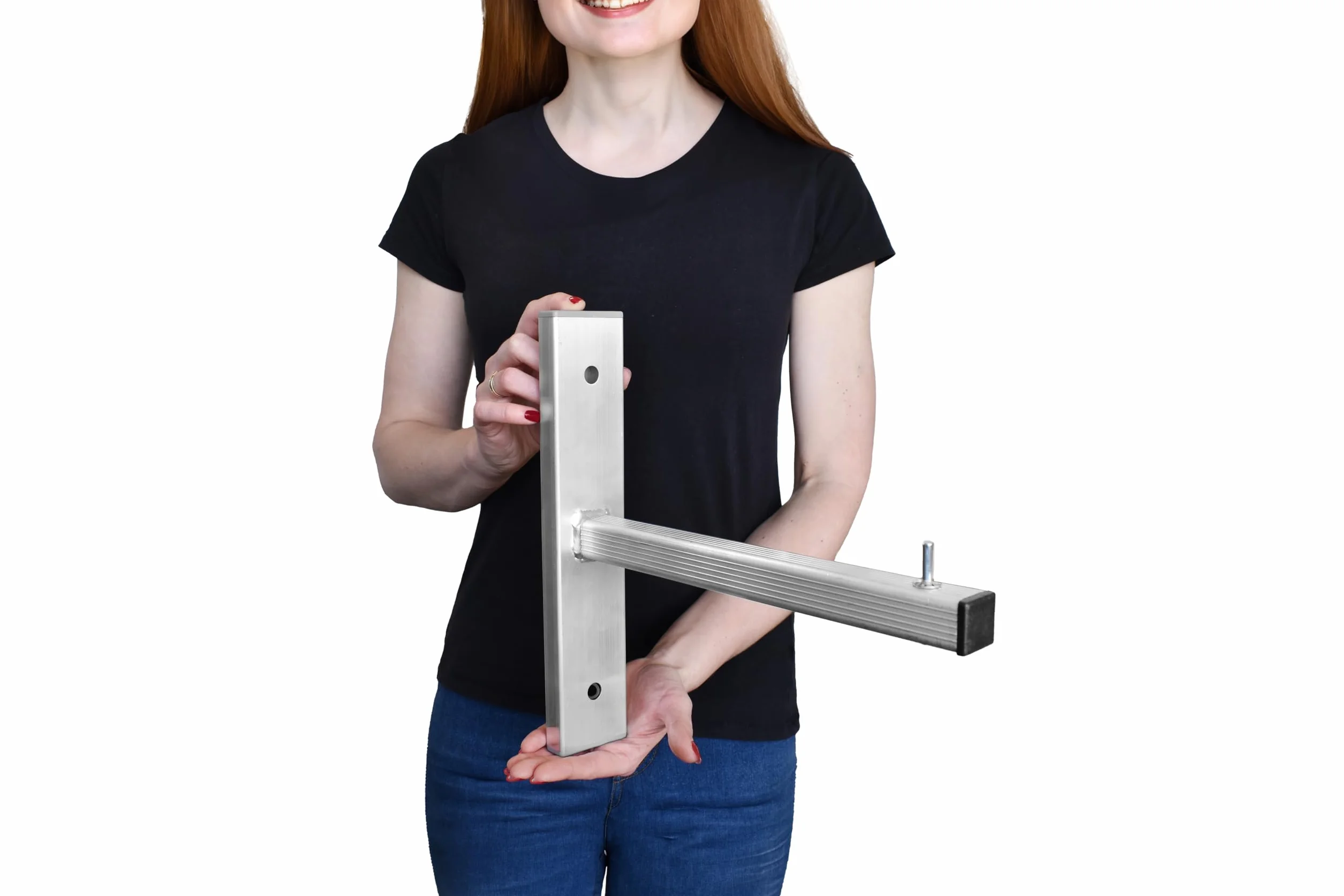 DRABEST Uchwyt do Drabiny Ścienny Aluminiowy 2 Sztuki Nośność 80 kg Odporny na Warunki Atmosferyczne