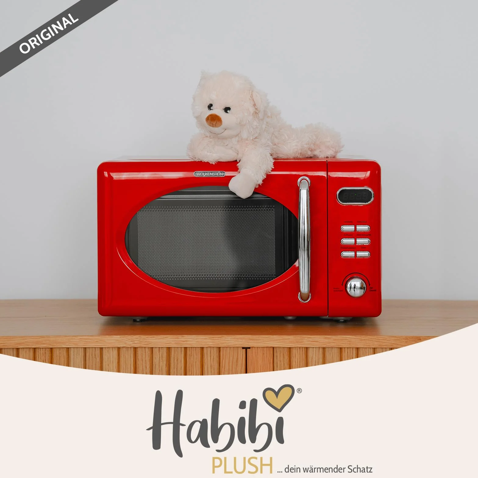 Habibi Pluszowa poduszka rozgrzewaj?ca/pluszak dla dzieci i doros?ych 1628 mi? le??cy z wype?nieniem prosa, przytulanka ciep?a do podgrzewania w kuchence mikrofalowej/piekarniku, idealna równie? dla
