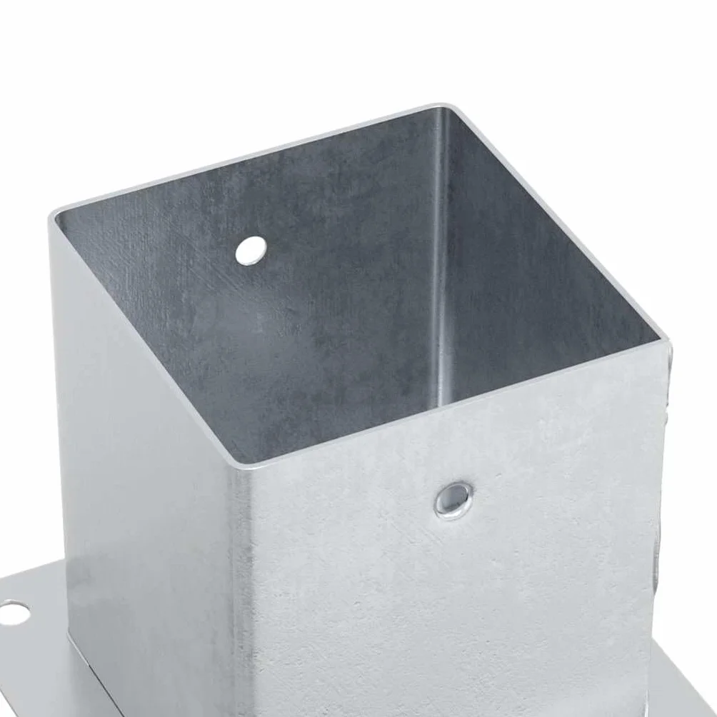 Wspornik słupków kwadratowy 12 szt. 101 x 101 mm ocynkowany | Stal ocynkowana ogniowo, odporna na korozję, do betonu i drewna, ogrodzenia pawilonu, schodów