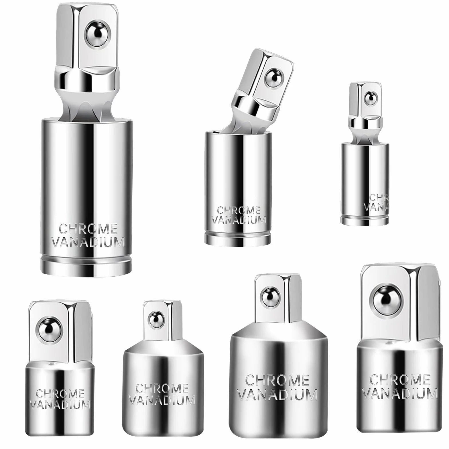 7 sztuk adapterów nasadowych i uniwersalnego zestawu złączy 6,3 i 10 i 12,5 zestaw adapterów z grzechotką 1/2, 3/8, 1/4 do kluczy nasadowych