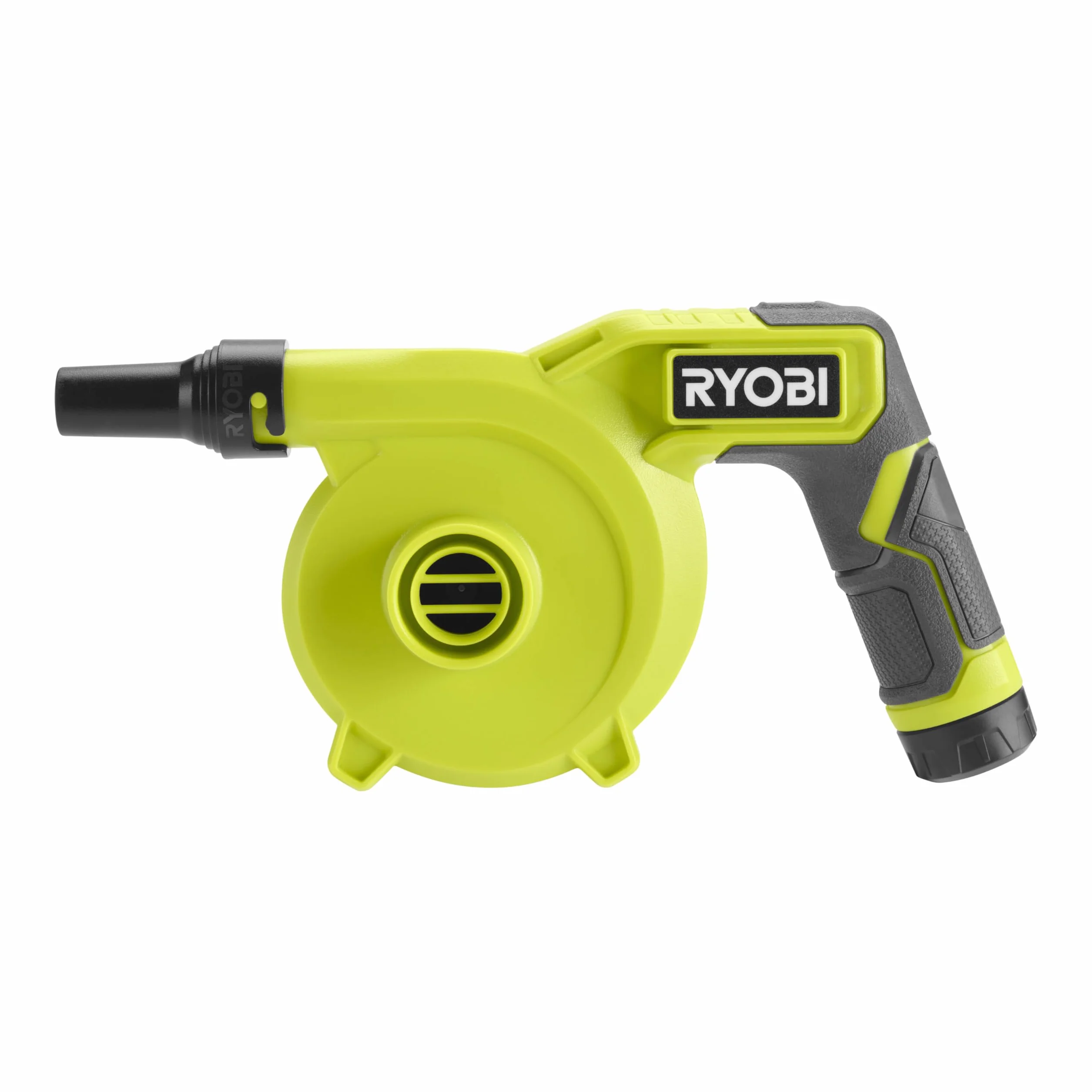 RYOBI - Bezprzewodowa pompka powietrza 4 V - duża przepustowość 200 l/min - w zestawie z 3 końcówkami (bez akumulatora) - RVI4-0