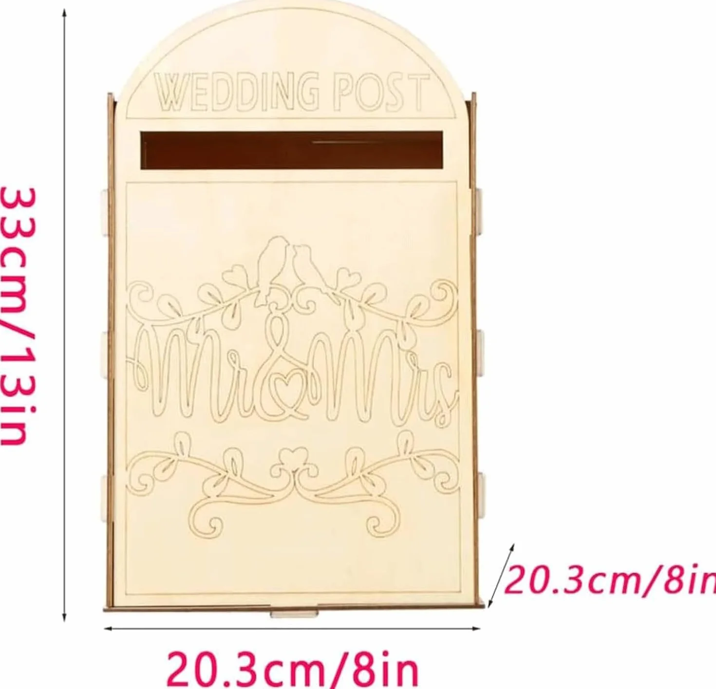 Skrzynka do podnoszenia domu Skrzynka pocztowa Kreatywna drewniana skrzynka na listy do montażu na ścianie średniej pojemności Poczta Diy Nowoczesna paczka(Style C)