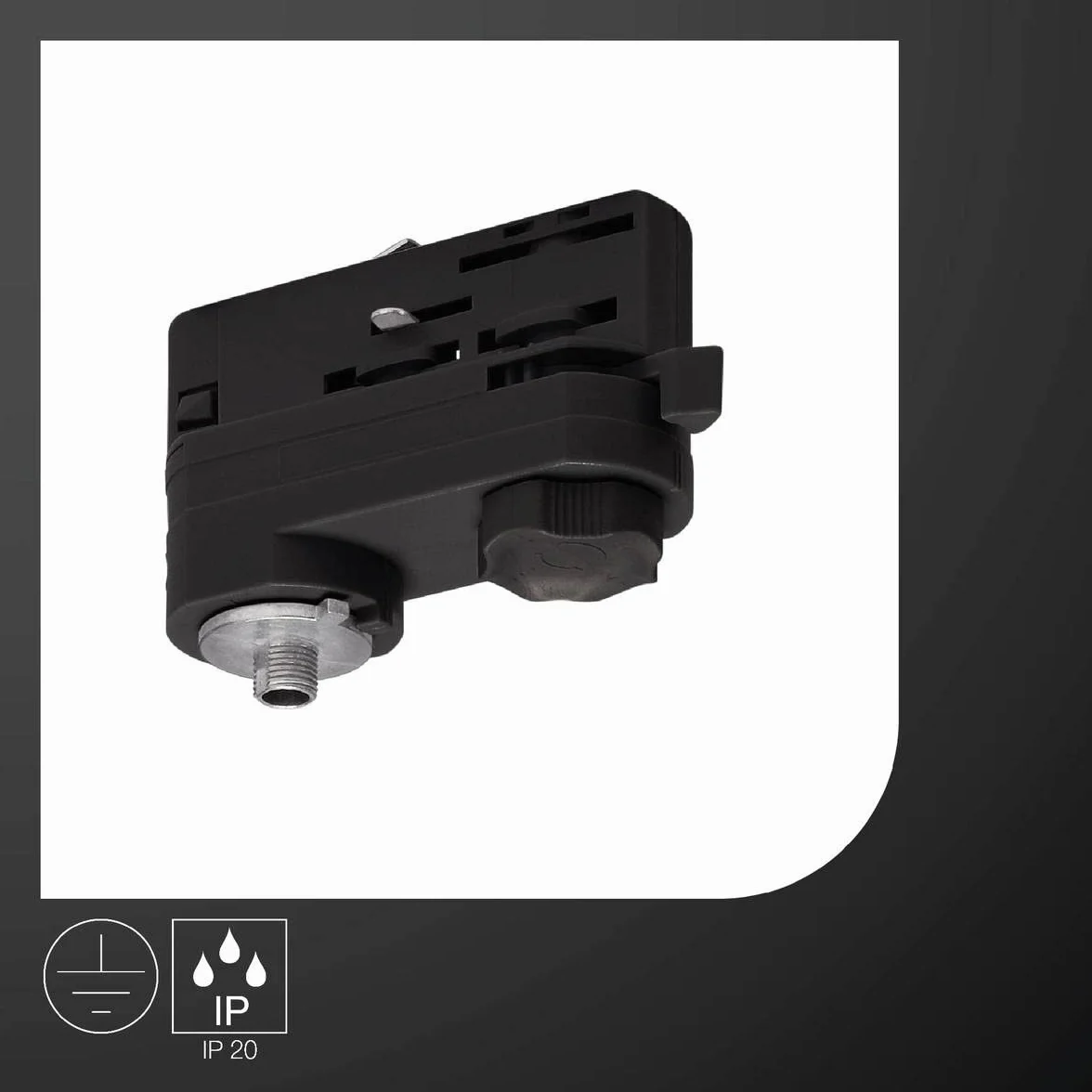 SLV Adapter do lampy SLV do 3-fazowej szyny S-TRACK/czarny