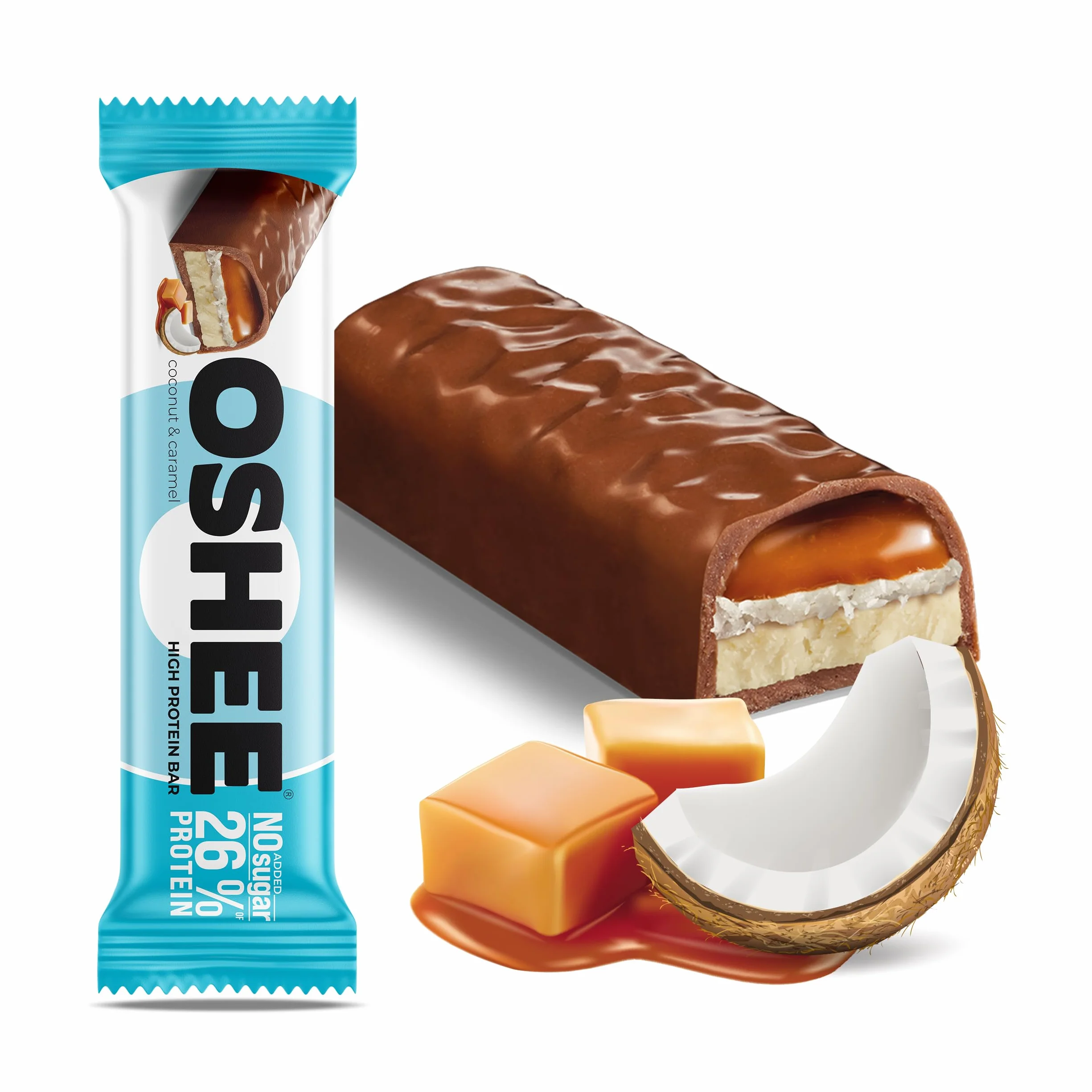 Baton proteinowy Oshee kokos i karmel 48g 12 sztuk