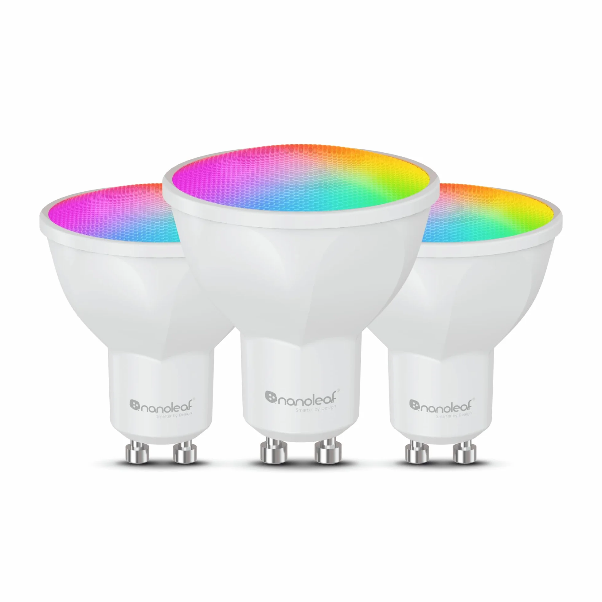 Nanoleaf Matter GU10 Inteligentna żarówka LED, 3 x ściemniane reflektory RGBCW, lustro ekranowe, 16 m kolorów, 400 lumenów, aplikacja WiFi/sterowanie głosowe (Alexa, Apple, Google), idealna do