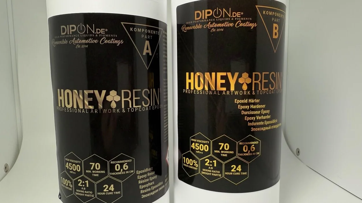 Żywica epoksydowa Honey Resin Professional ArtWork & TopCoat Żywica epoksydowa o wysokiej lepkości I Szybkoschnąca I Do uszczelniania drewna, płótna, podłóg 3D, blatów kuchennych, żywicy