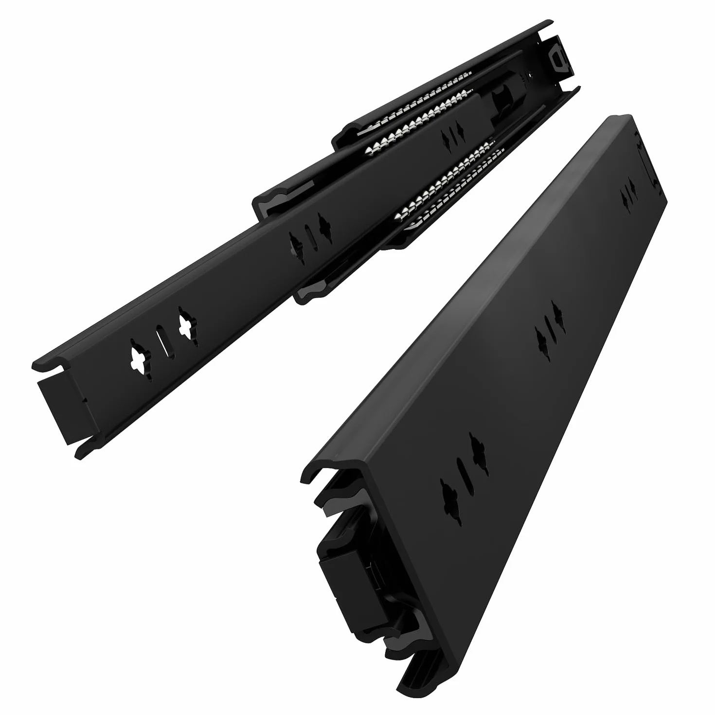 VADANIA Prowadnice Do Szuflad 800 mm Czarny#A53, 1 Para | Udźwig 71 kg, Pełen Wysuw, Montaż Boczny, Czarne, Do Dużych Obciążeń