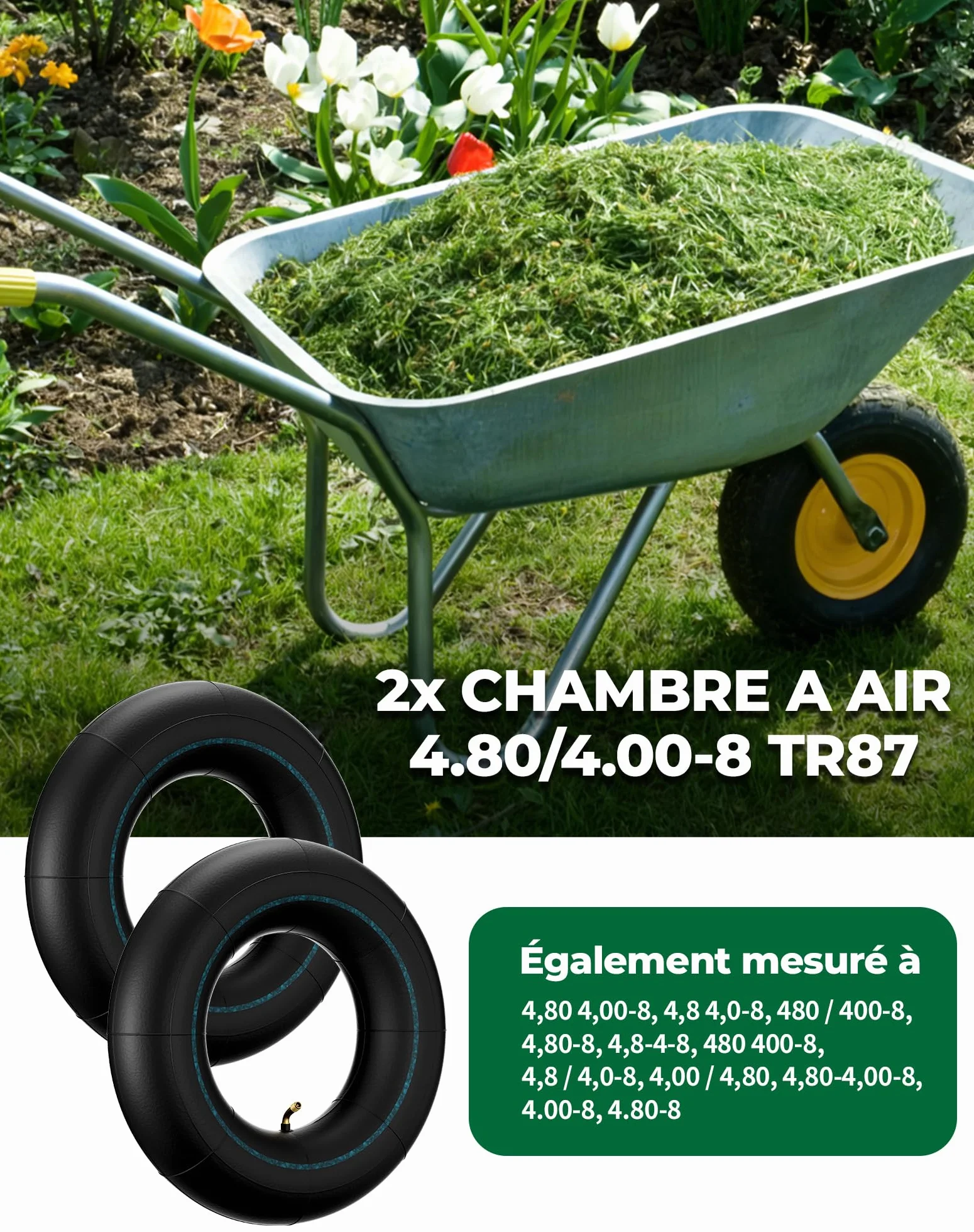 2 sztuki wąż 4.80/4.00-8 zawór kątowy