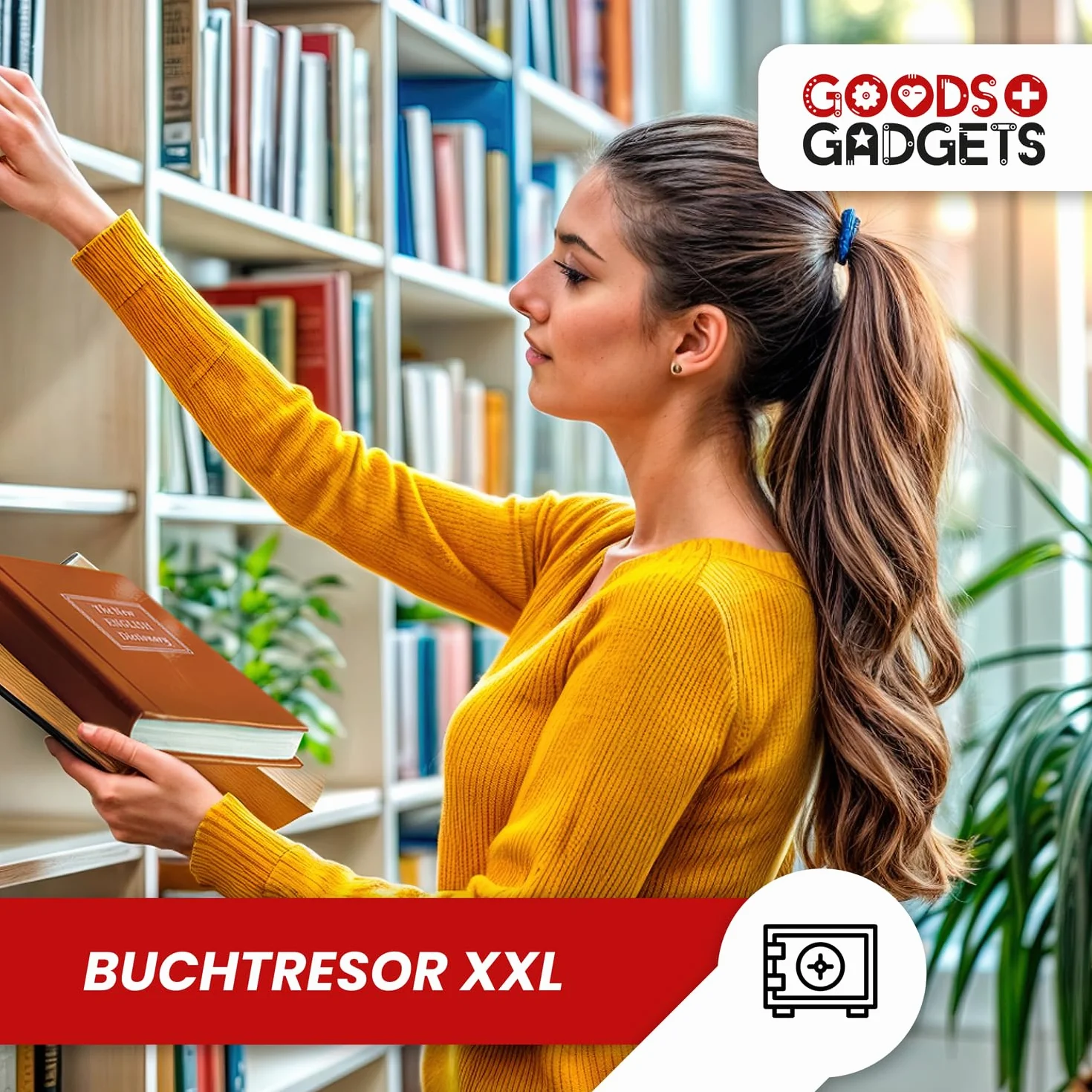 Sejf XXL na książki XXL pieniądze jako atrapa półki na książki do domu i w podróży Ukrywanie kosztowności Tajny sejf na książki Optyczny z 2 kluczami