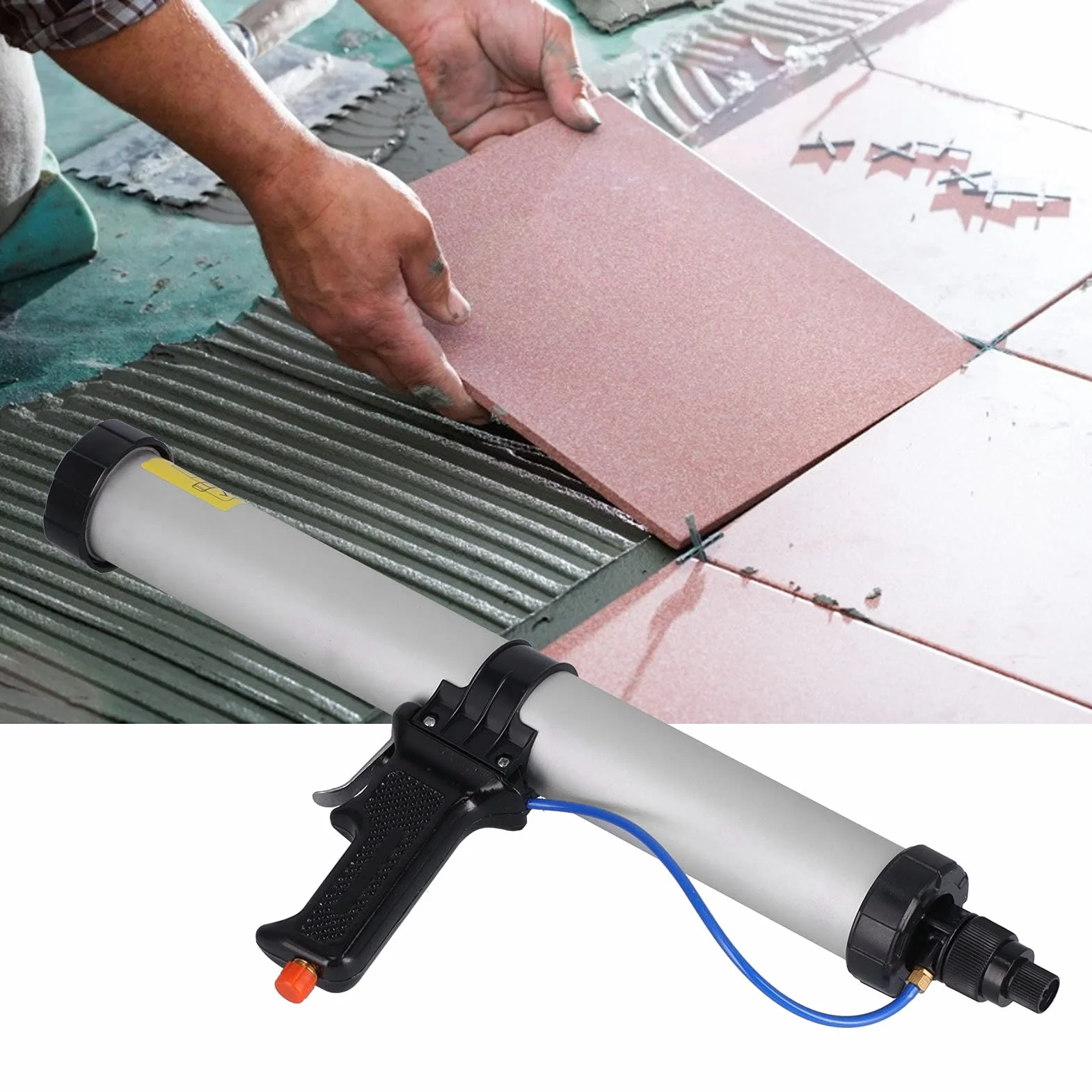 Aluminium Calking Home Pneumatyka 20 Uncji Pneumatyczny Pistolet Uszczelniający Aplikator ze Stopu Aluminium Narzędzia Przemysłowe do Statków Pojemniki 600Ml
