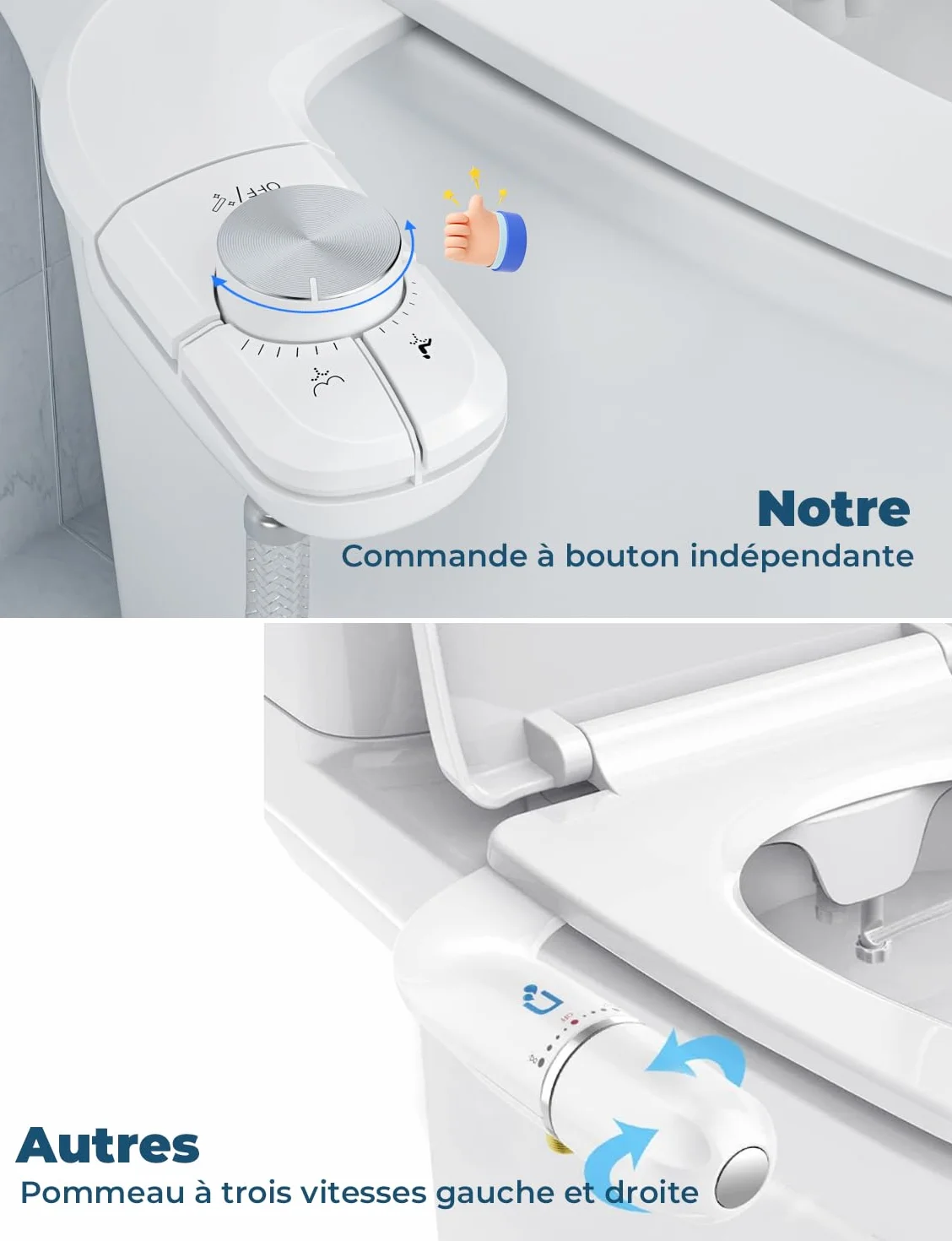 YissVIC japoński bidet toaleta nieelektryczna podwójna chowana dysza łatwa instalacja samoczyszcząca regulacja ciśnienia wody na zimną wodę, czyszczenie z przodu i z tyłu