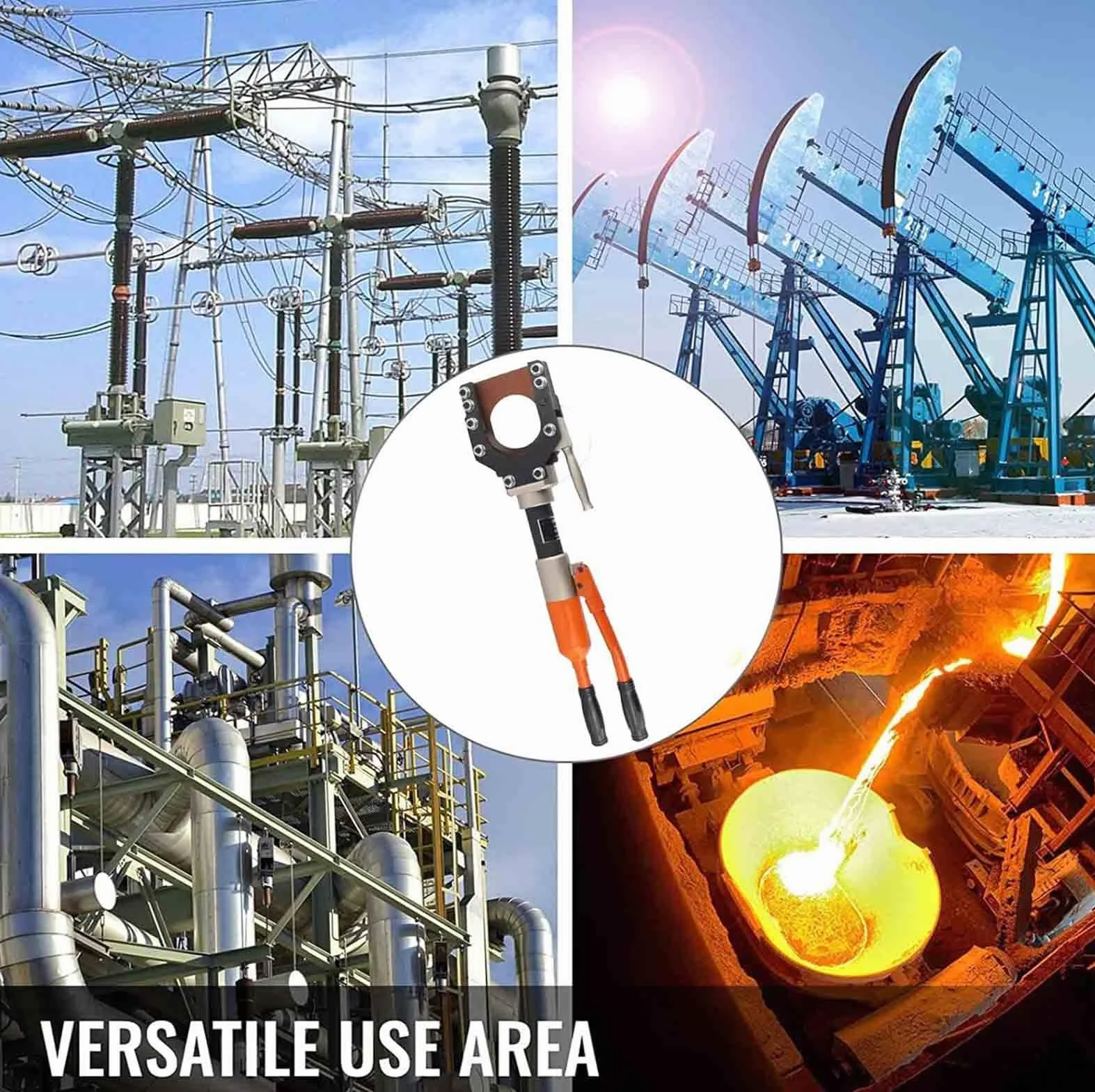 Hydrauliczne nożyce do kabli o dużej wytrzymałości, nożyczki kablowe 50 mm do kabli Cu/Al i opancerzonych, profesjonalne narzędzie ręczne dla elektryków i wykonawców