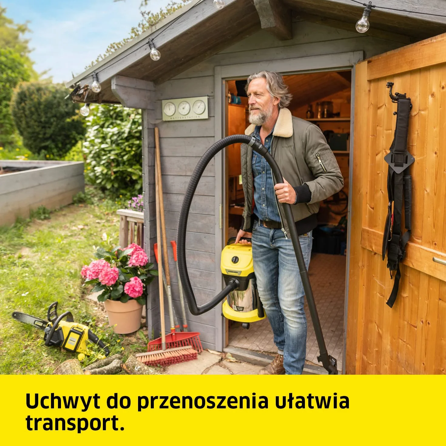 Kärcher Bezprzewodowy odkurzacz do pracy na sucho/mokro WD 3-18, z filtrem, szczeliną i ssawką do odkurzania na mokro/na sucho, 225 W, pojemnik ze stali nierdzewnej