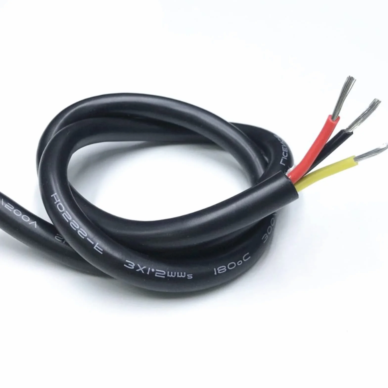 Kabel silikonowy Przewód elektryczny, 3 metry wysokotemperaturowy 180C 2-8 rdzeni 0,2-2,5 mm2(6 Core,0.2mm 24AWG)