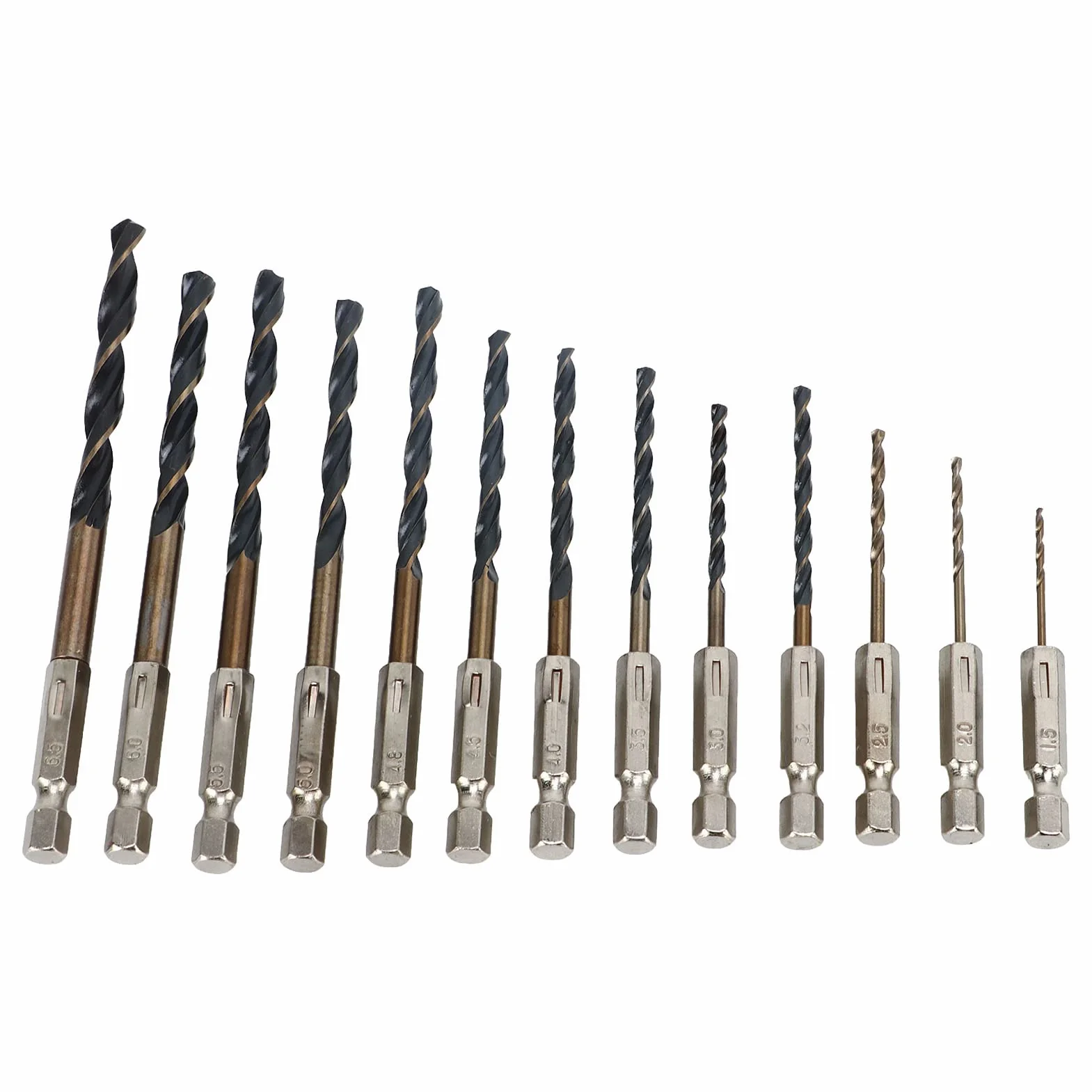 13-częściowy zestaw wierteł spiralnych z trzpieniem sześciokątnym, szybkozmienne wiertło spiralne do drewna, tworzywa sztucznego, metalu, wiertła spiralne, wiertło sześciokątne