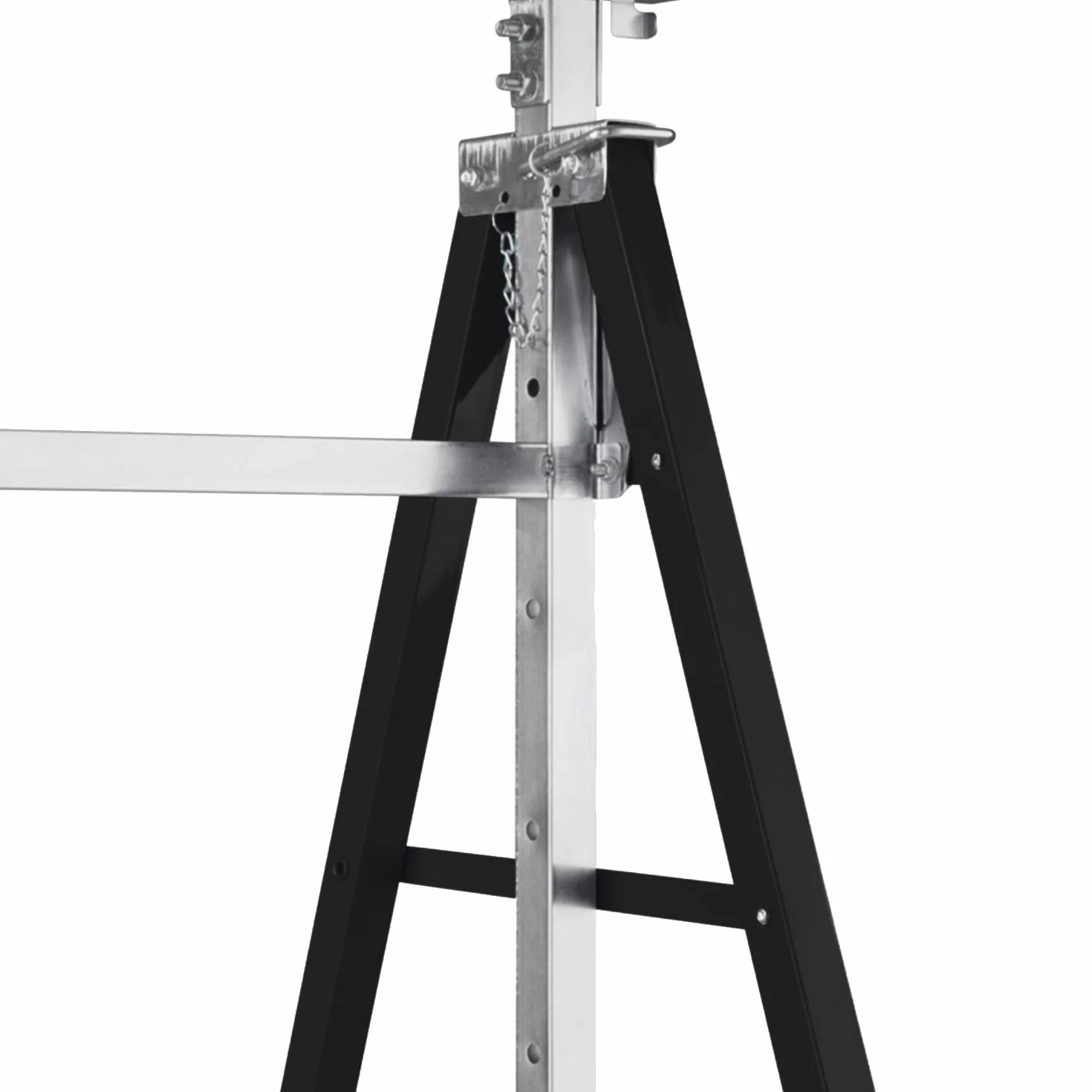 Składany metalowy kozioł do rusztowania 200 kg 7-stopniowa regulacja wysokości 81-130 cm czarny