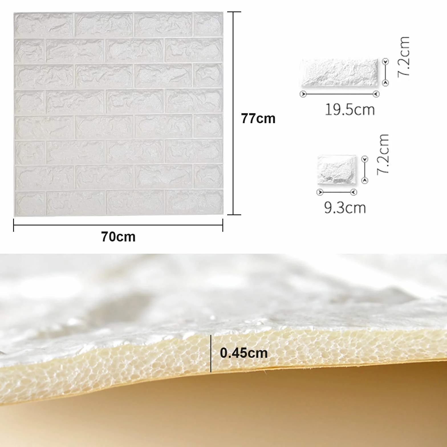 10 sztuk tapety 3D cegły biały 70 x 77 cm panele ścienne nowoczesne wodoodporne PE pianki ścienne dekoracyjne panel do kuchni łazienka salon salon salon TV tło