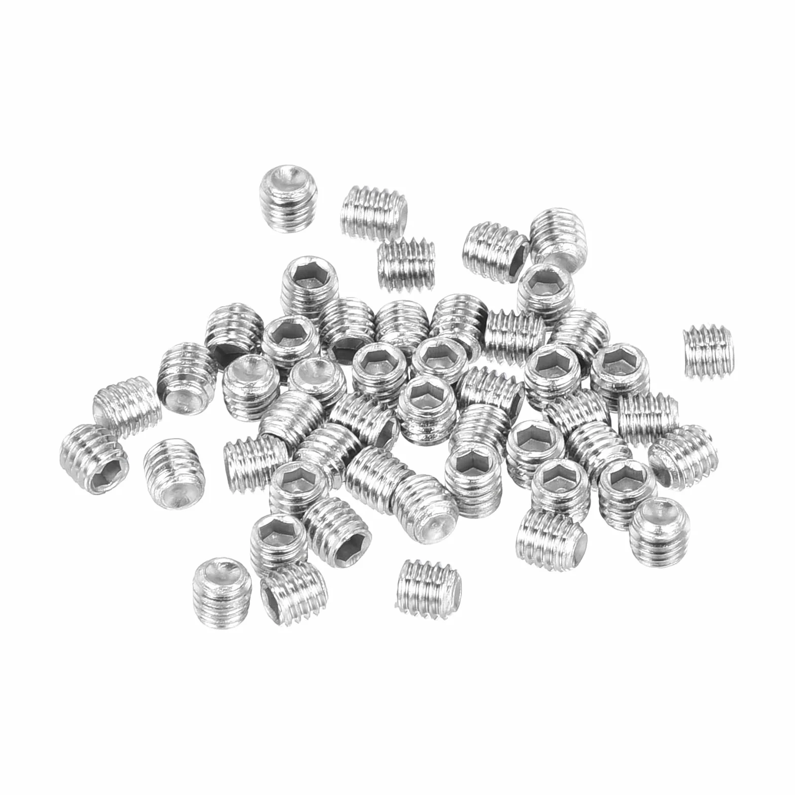 QUARKZMAN Zestaw śrub z łbem sześciokątnym, 50 sztuk, M3 x 3 mm, metryczne – stal nierdzewna 316, sześciokątne, łeb wpuszczany, śruby do naprawy kompaktowych (srebrne)