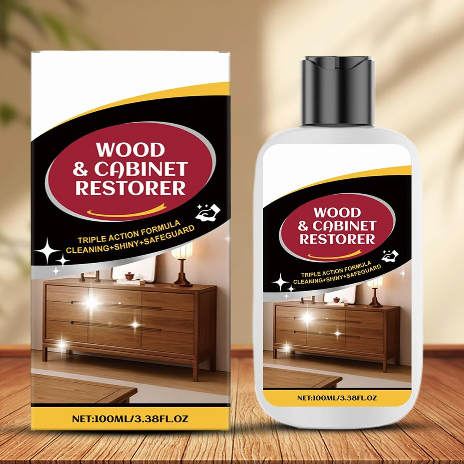 Odnawiacz drewna, 100 ml, os?ona przed zarysowaniem, ciemne drewno, ?rodek czyszcz?cy, olej wype?niaj?cy do ?ysku, chroni przed blakni?ciem, os?ona UV usuwa pozosta?o?ci brudu i kurzu
