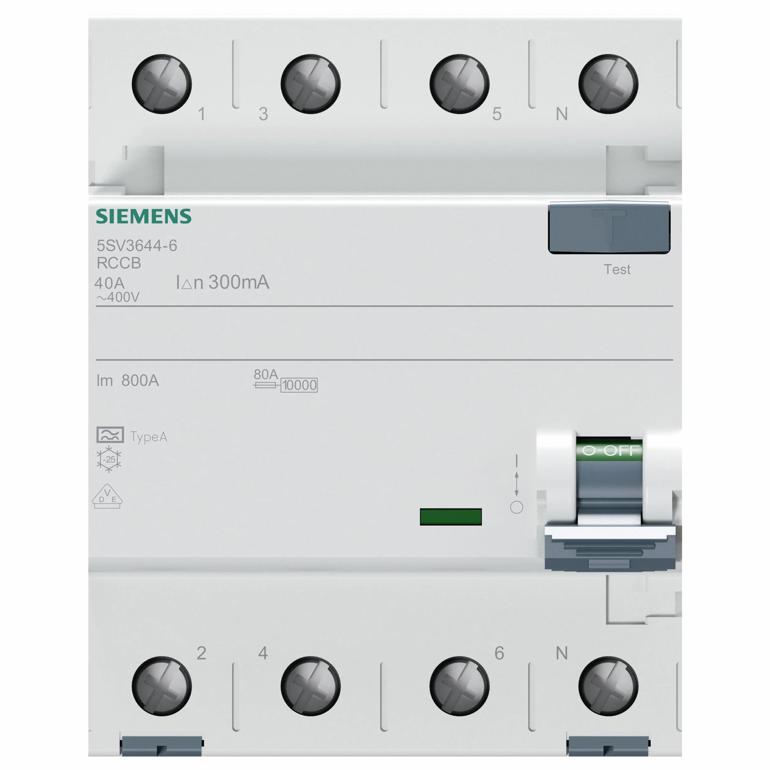 SIEMENS Ingenuity for life - FI wyłącznik ochronny 4-biegunowy typ A 40A 300mA