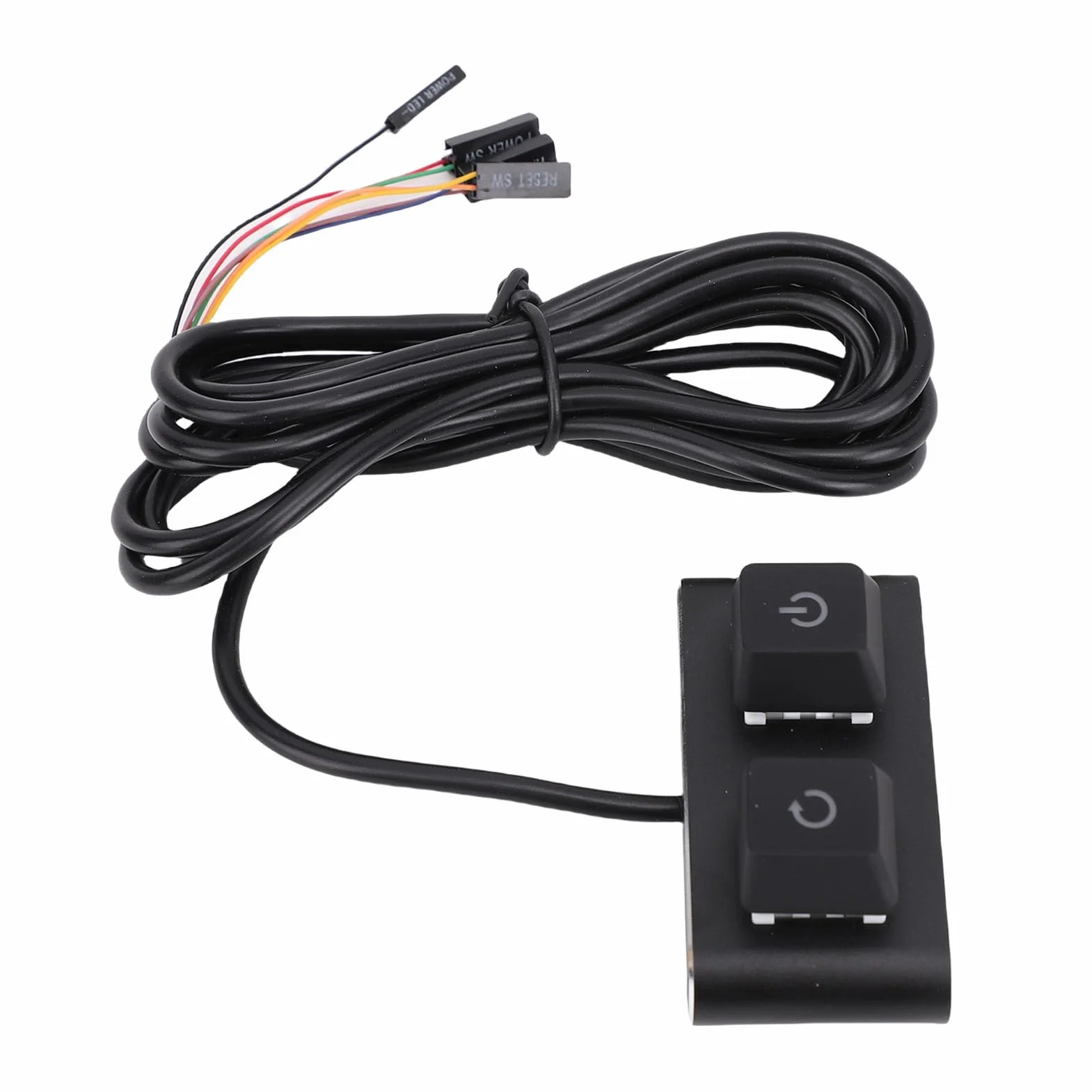 Zunate Przycisk Zasilania Komputera PC Light Mechaniczny Przełącznik RGB do Płyty Głównej Komputera Stacjonarnego, Kabel 2 M ON Off Reset SW HDD LED, Idealny do Użytku Domowego i Niestandardowych