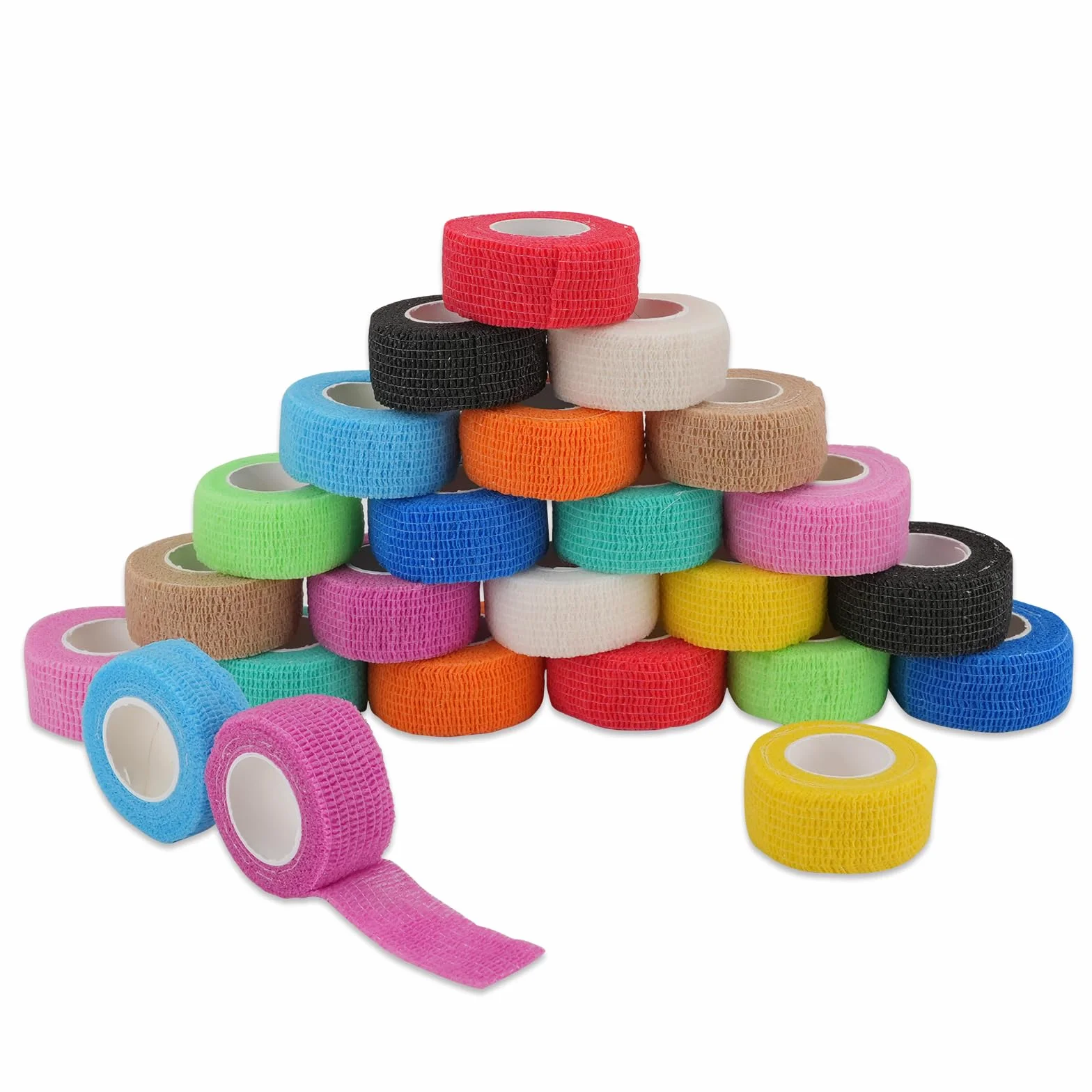 Bandaż samoprzylepny 24 rolki 2,5 cm x 4,5 m elastyczny pasek sportowy dla ludzi, zwierząt