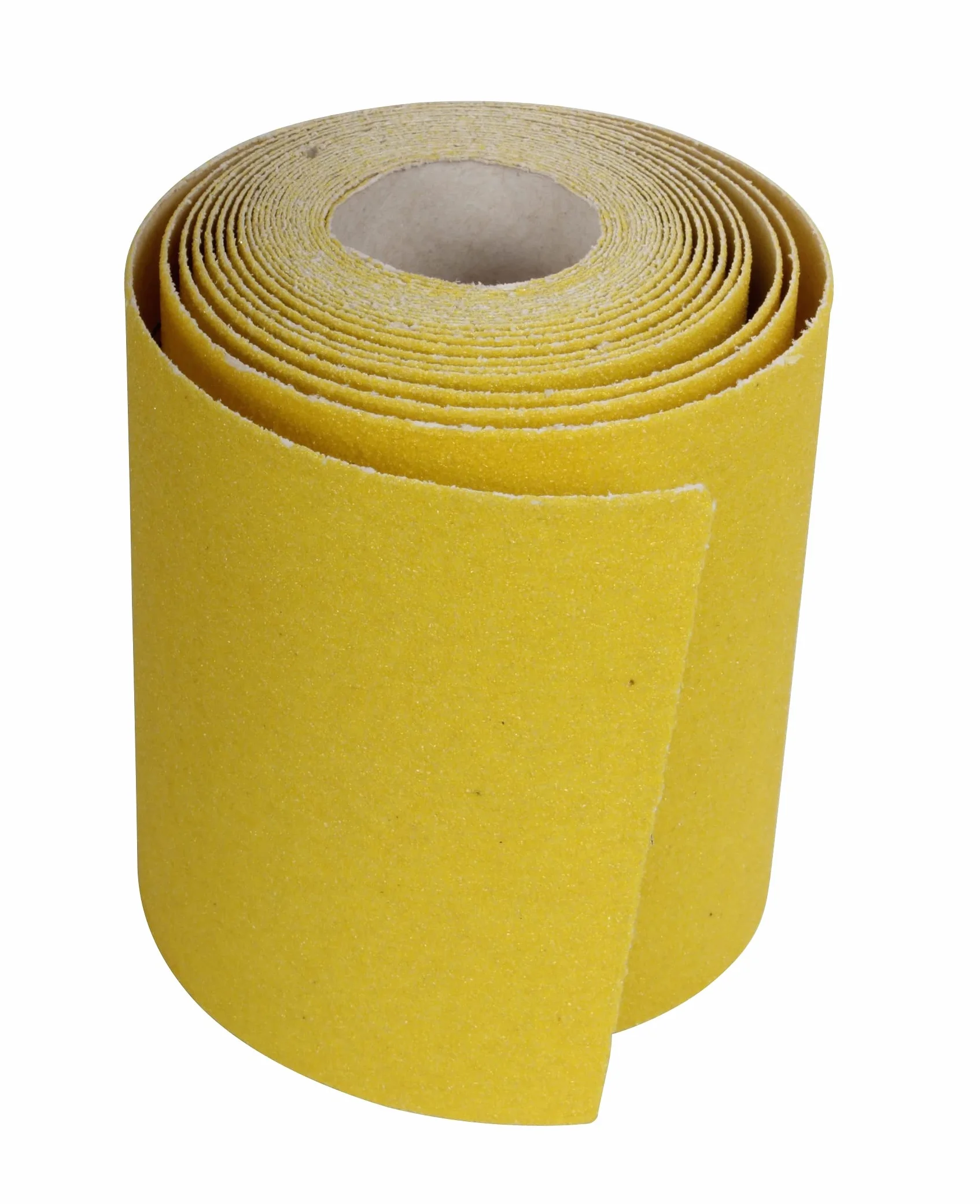 ProDec 5 m rolka 120 g drobnoziarnistego żółtego papieru ściernego z tlenku glinu do szlifowania drewna, farby, tynku, szpachli, metalu i innych materiałów, szerokość 115 mm