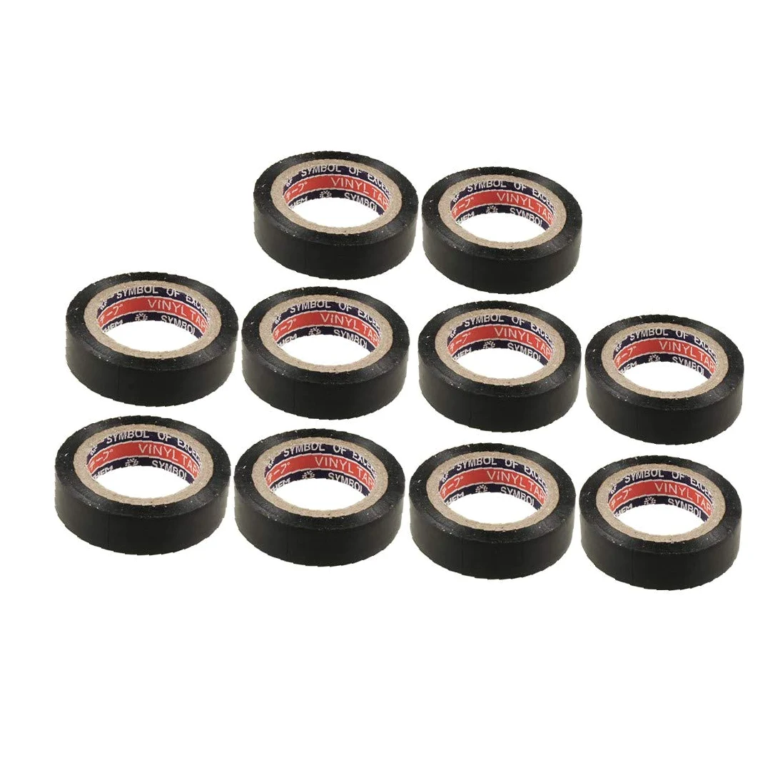 Uszczelniacz taśmy uszczelniającej do uszczelniania taśmy, 10 szt. 18 m x 16 mm, czarna samoprzylepna rolka taśmy izolacyjnej (rolka de Cinta aislante eléctrico glue Negro de 10 piezy, 18 mx 16 mm