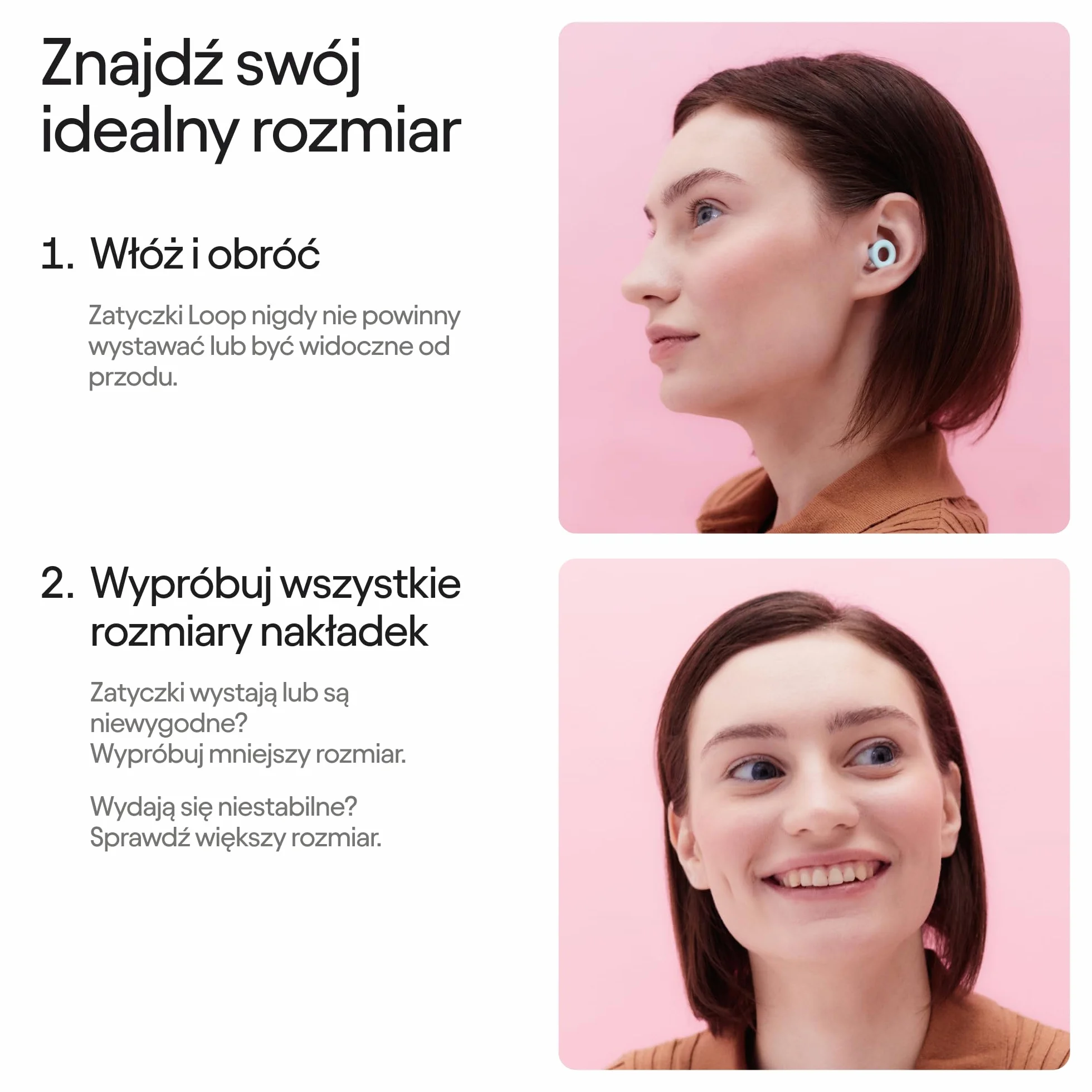 Loop Quiet 2 Plus z Double Tips – zatyczki do uszu tłumiące hałas 24 dB SNR