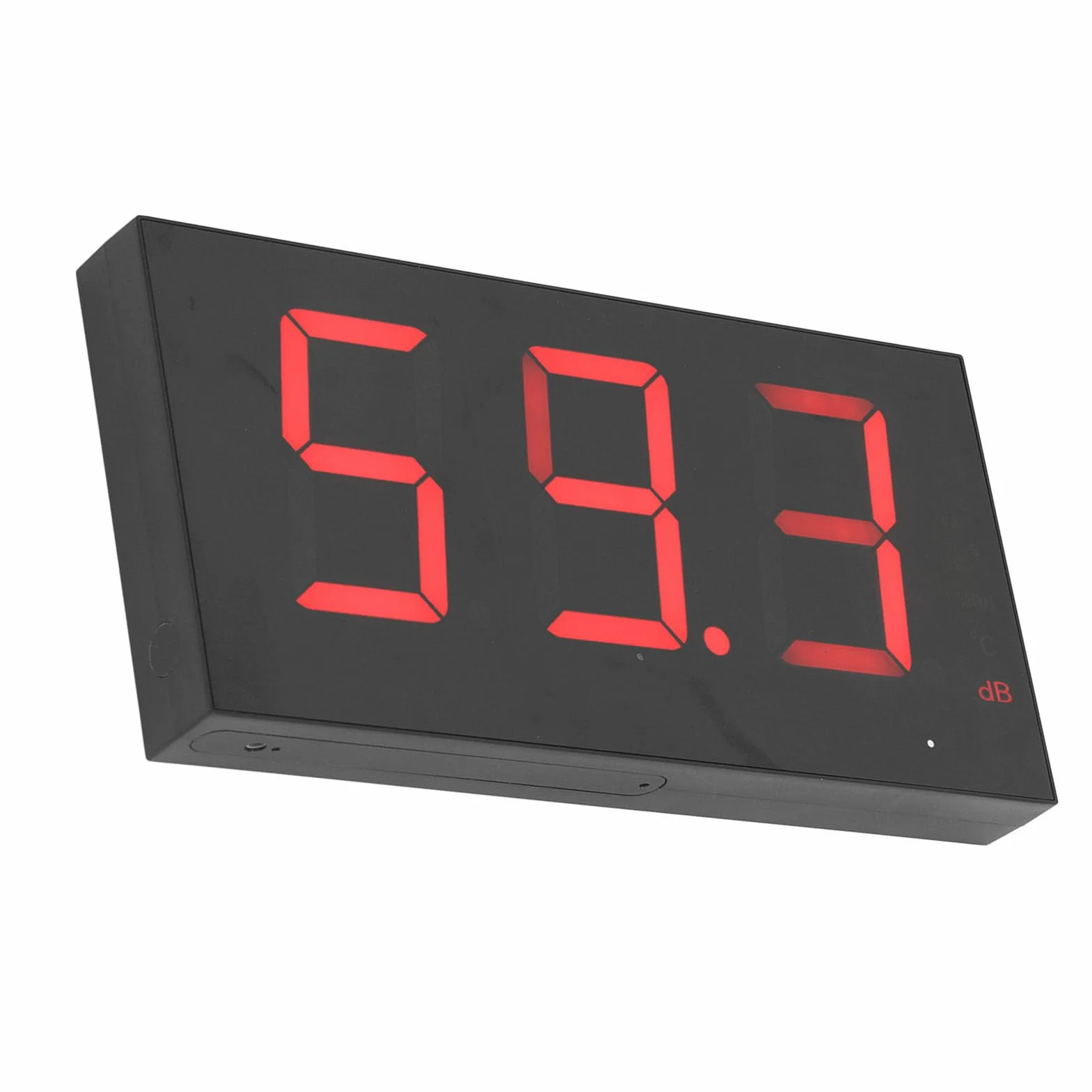 SUNGOOYUE Wiszący Miernik Decybeli, Miernik Poziomu Dźwięku do Montażu na ścianie ABS 30 do 130 DB Duży Wyświetlacz LED Zasilany Przez USB Pracy w Klasie Studio Monitorowanie Hałasu w Domu