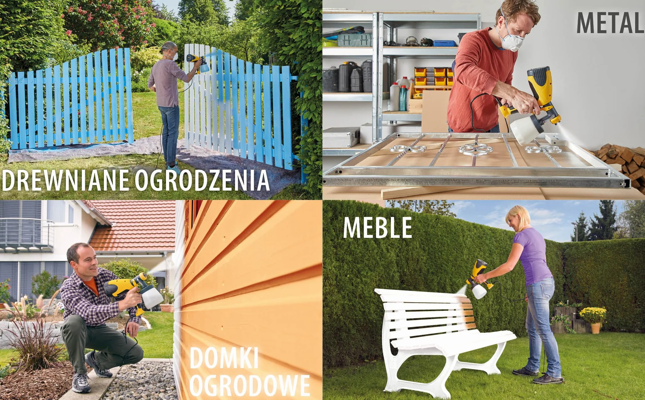 WAGNER spryskiwacz do farby W 100 do lakierów, lazurów w pomieszczeniach i na zewnątrz, 5 m²-12 min, pojemnik 800 ml, 280 W czarno-żółty