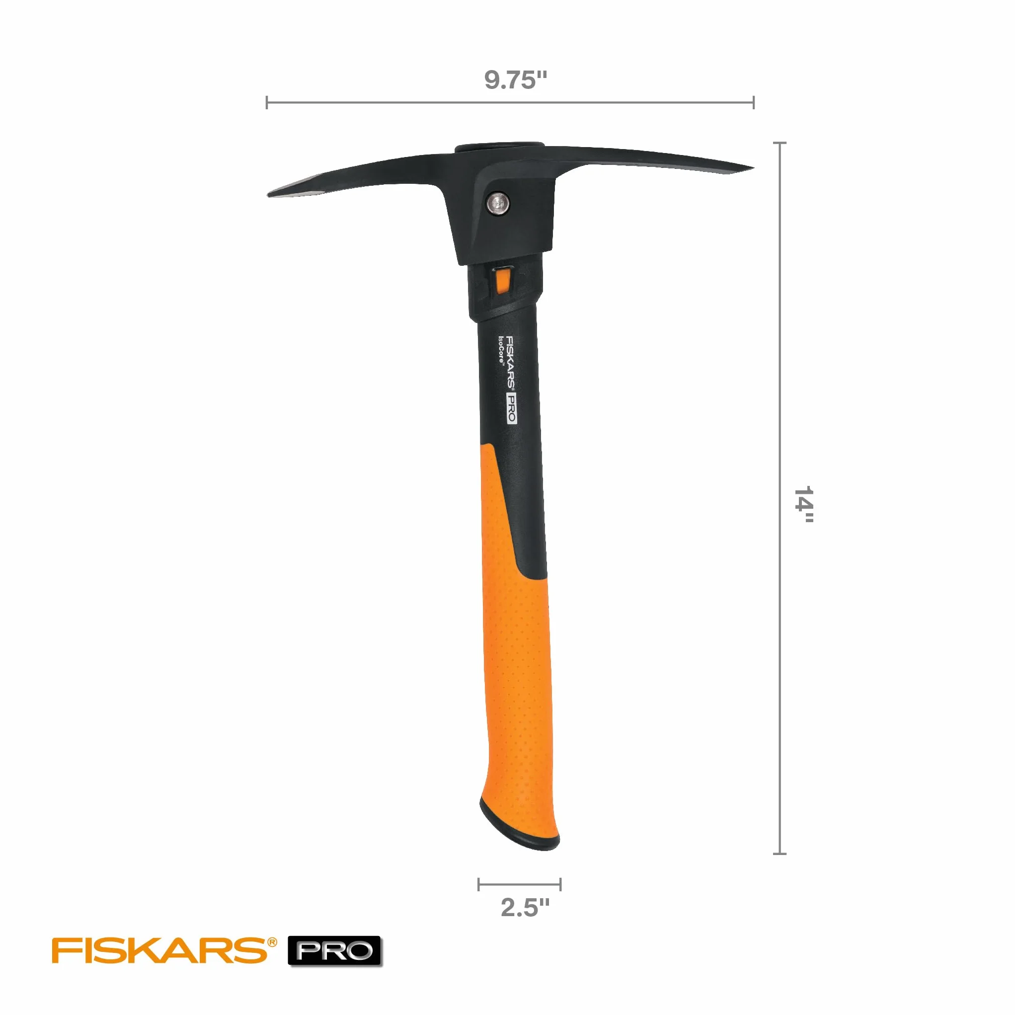 Fiskars 751220-1001 Pro IsoCore motyka/kilof, 0,7 kg, pomarańczowa/czarna