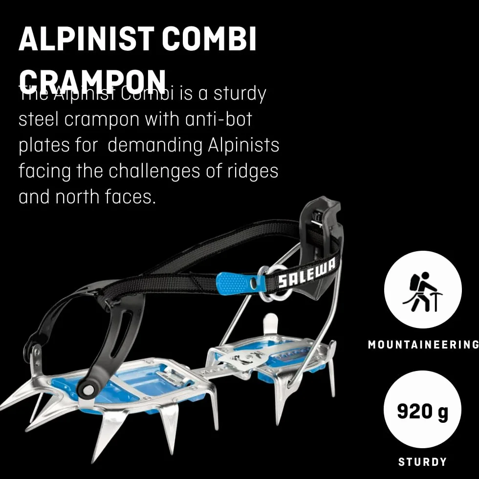 Salewa Uniseks Alpinist Combi 00-0000000815 Raki, Czarny/Niebieski, 37 x 13,5 cm