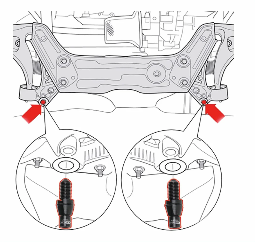 KS Tools 150.2675 VAG Zestaw śrub mocujących do ram pomocniczych, M12x1,5, 4-szt