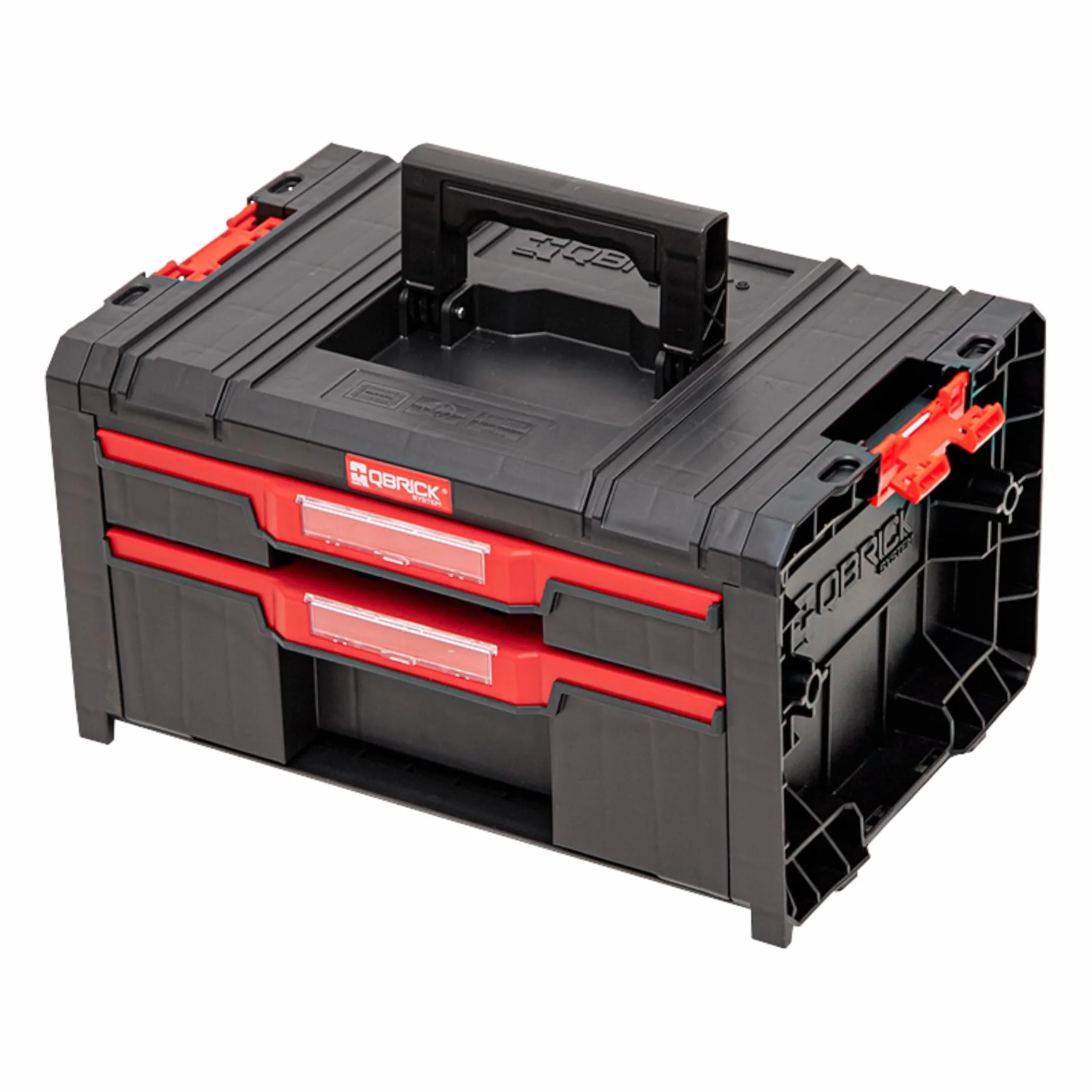 Qbrick Szafa narzędziowa z szufladami – 45 x 32 x 24,5 cm PRO Drawer 2 modułowa skrzynka na narzędzia z 2 szufladami