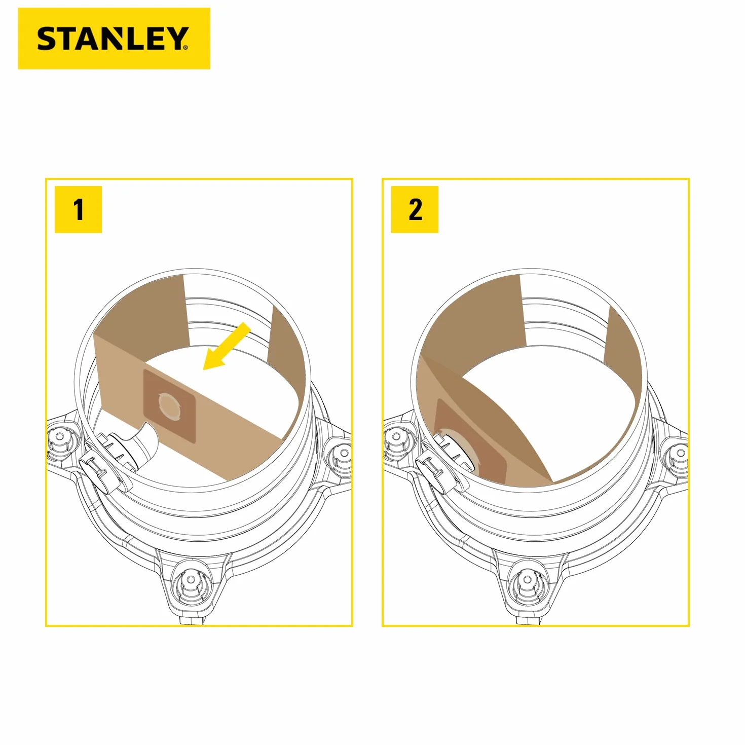 Stanley 19-3101 9-12 galon jednorazowy worek filtrujący do odkurzaczy mokrych/suchych, 3-pak
