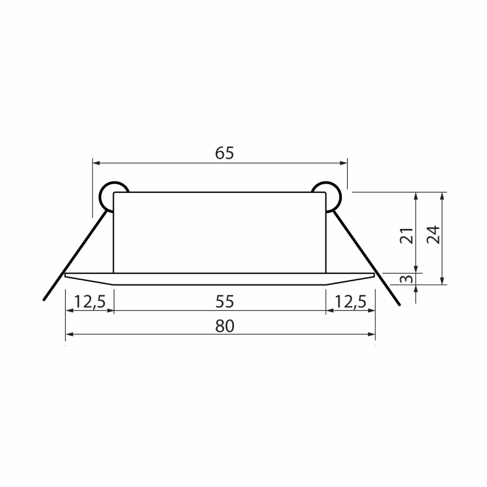 SEBSON Reflektor wpuszczany z gniazdem GU10 - Otwór montażowy sufitowy ø65mm (min. 60mm, maks. 70mm) - wpuszczana lampa sufitowa Ø80x24mm - Zestaw 12 szt
