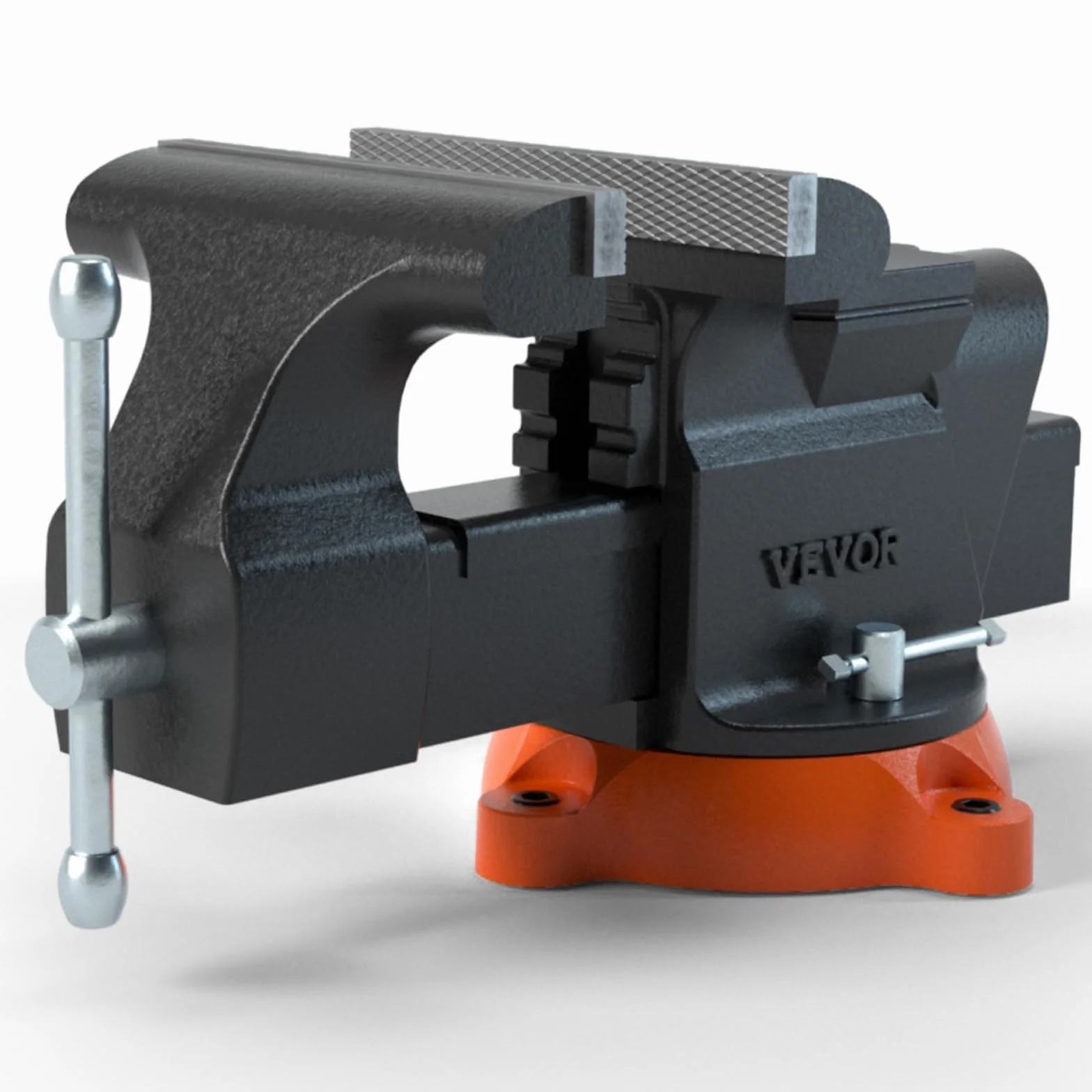 VEVOR Imadło stołowe/warsztat uniwersalny otwór szerokość szczęki 15,2 cm z kowadłem żeliwnym 7,3x8 cm Podstawa obrotowa 360° ze śrubami do cięcia rur