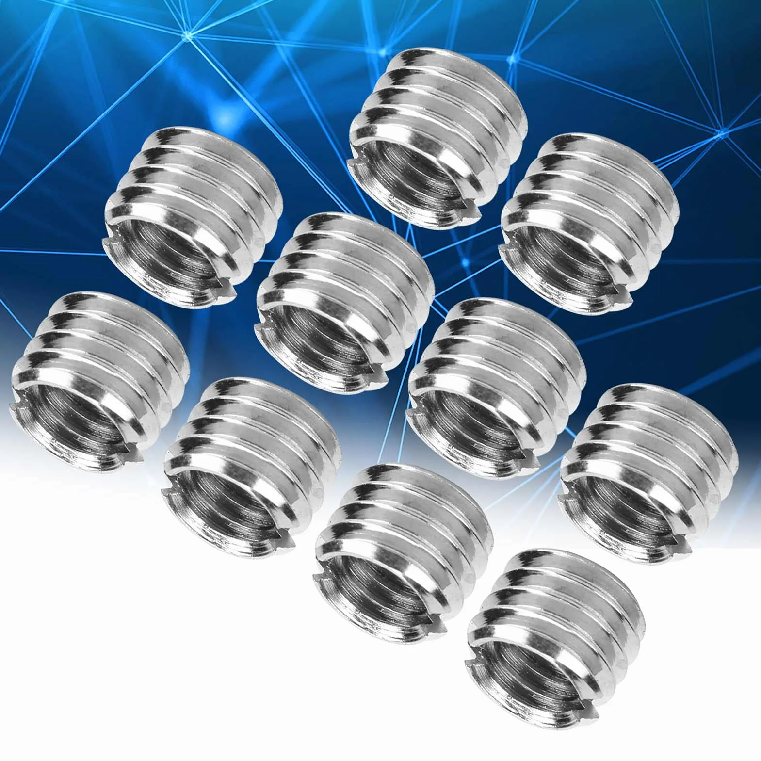 10 Sztuk Wkładki Gwintowe Zapięcie Sprzętowe Wewnętrzne M6 * 1.0 Zewnętrzne M8 * 1.25 Długość 6 MM Mężczyzna Kobieta Nakrętka Redukcyjna Sprzęt ze Stali Nierdzewnej Narzędzie do Naprawy