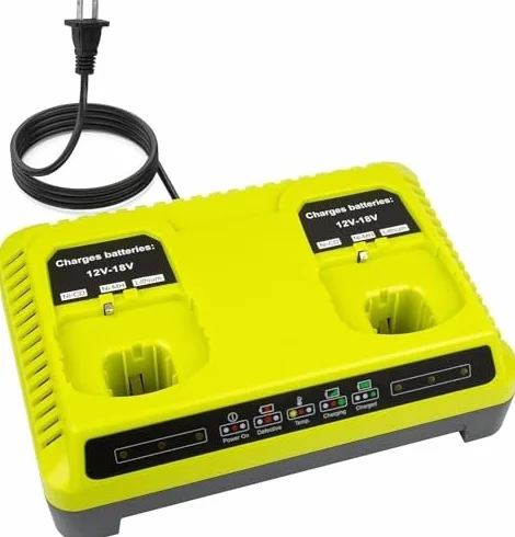 P117 Podwójna ładowarka 18 V, szybka ładowarka kompatybilna z akumulatorem Ryobi 12 V-18 V ONE+ P117 P118 do Ryobi 18V Max bateria litowa NiCd P100 P102 P103 P105 P107 P108