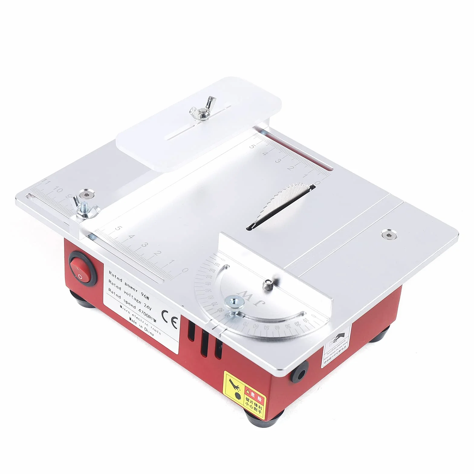 Stołowa pilarka tarczowa, elektryczna mini piła stołowa, 220 V, 9200-9500 obr./min, odkurzacz z własnym wyposażeniem