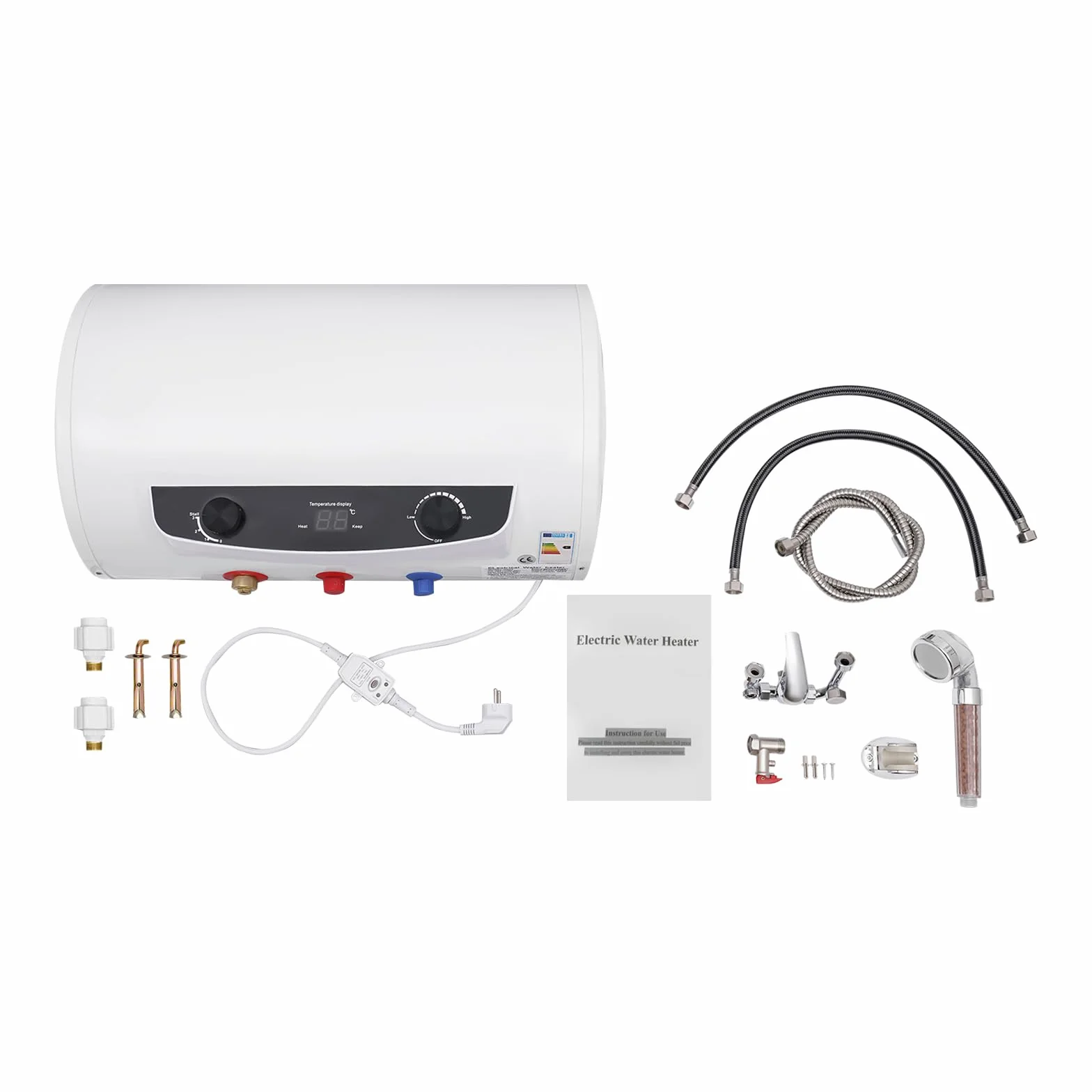 elektryczny podgrzewacz wody, 50 l, 220 V, 2 kW, podgrzewacz przepływowy, poziomy czajnik, bojler podgrzewacz wody